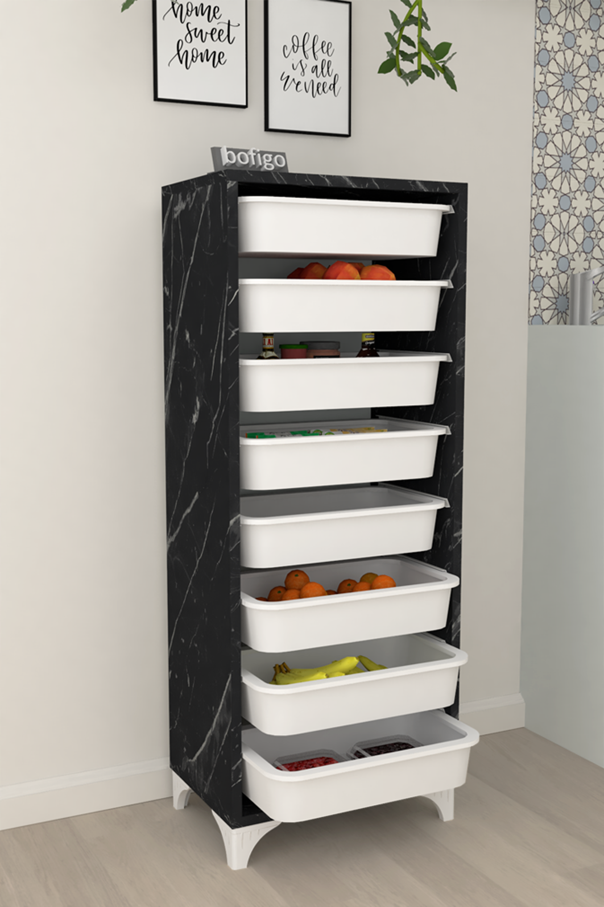 Bofigo 8 Basket Kitchen Cabinet Multi-Purpose Cabinet Crisper Bendir