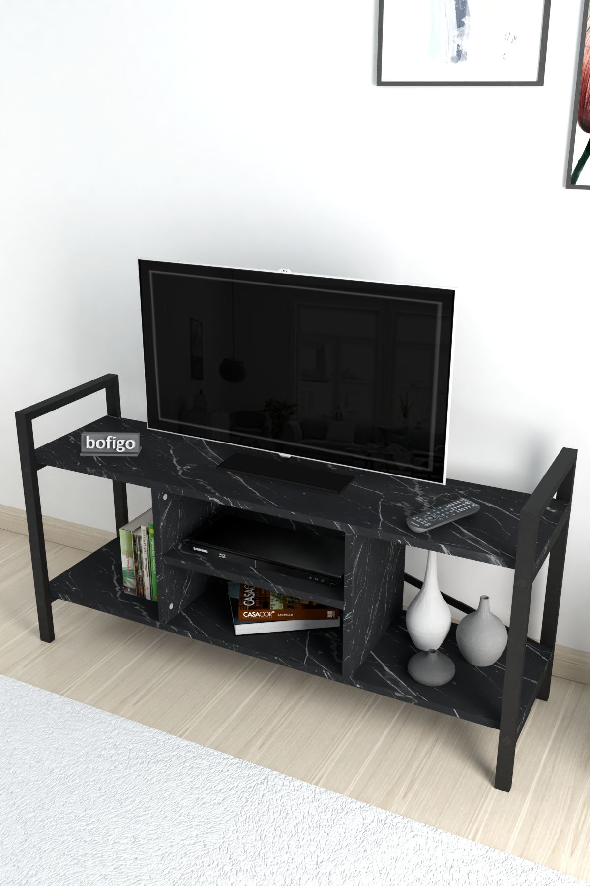 Bofigo TV Stand Shelf TV Unit Television Table Bendir