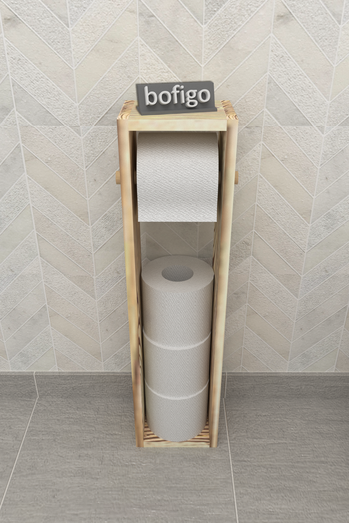 Bofigo Tuvalet Kağıtlığı WC Kağıtlığı Ahşap Tuvalet Kağıtlık