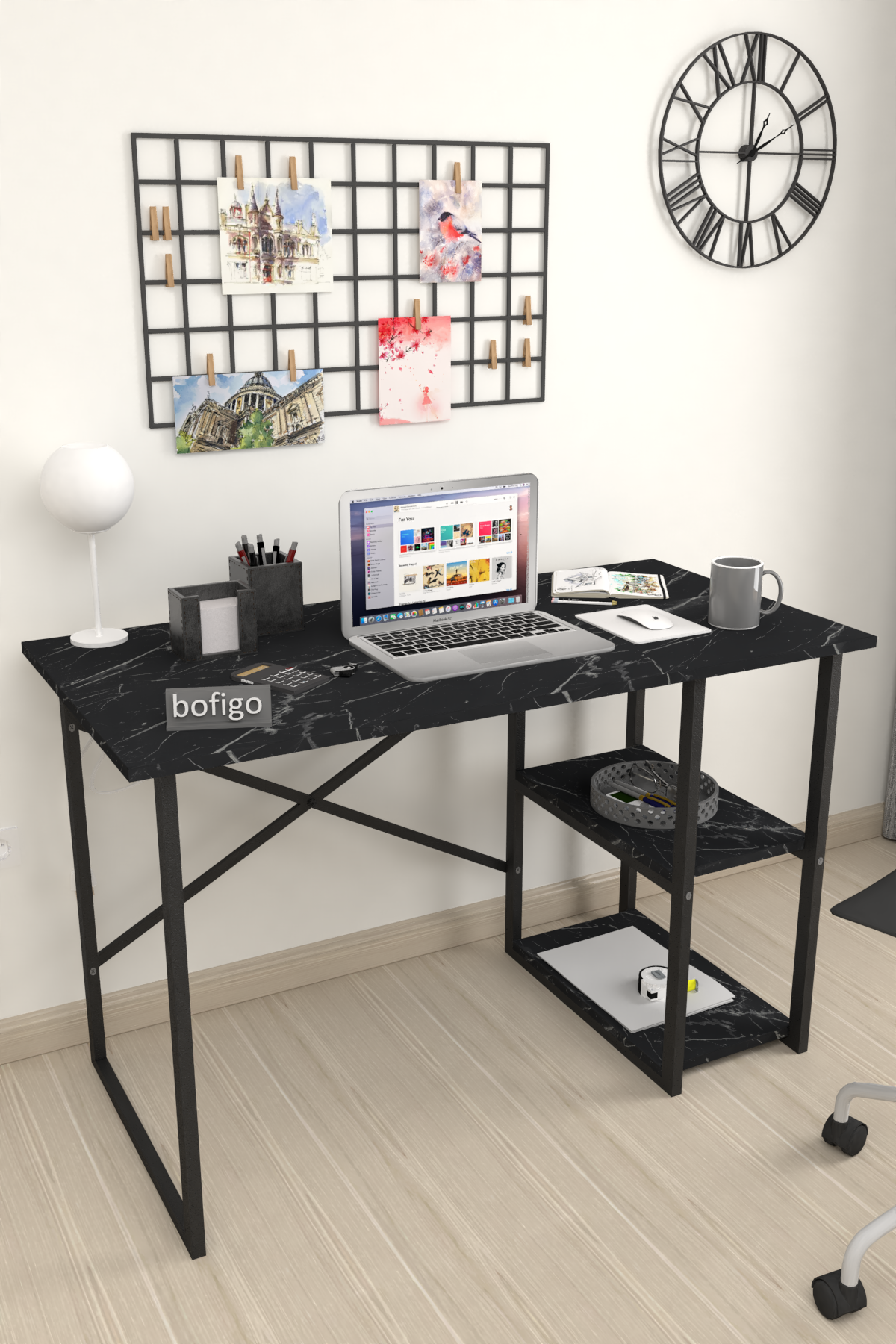 Bofigo 2 Shelf Study Desk 60x120 cm  Bendir
