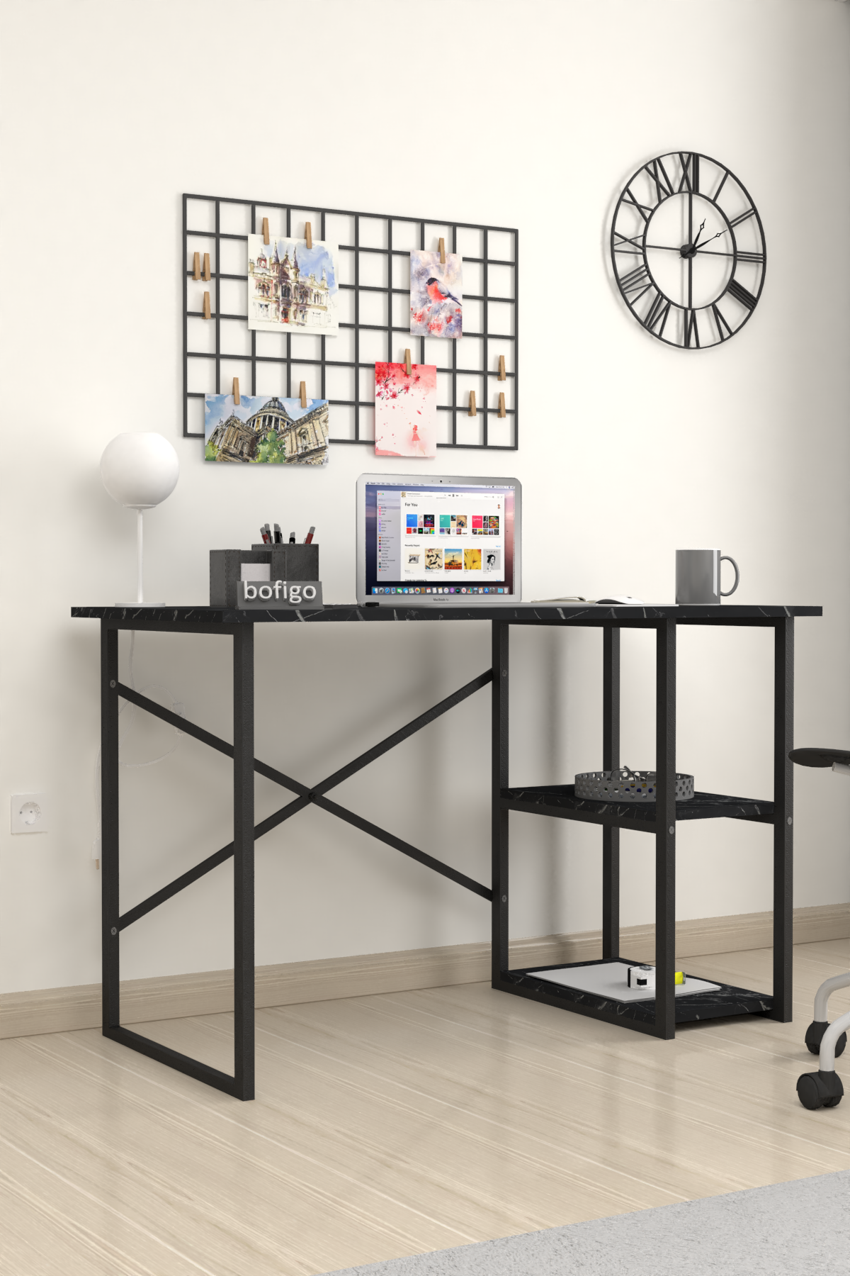 Bofigo 2 Shelf Study Desk 60x120 cm  Bendir