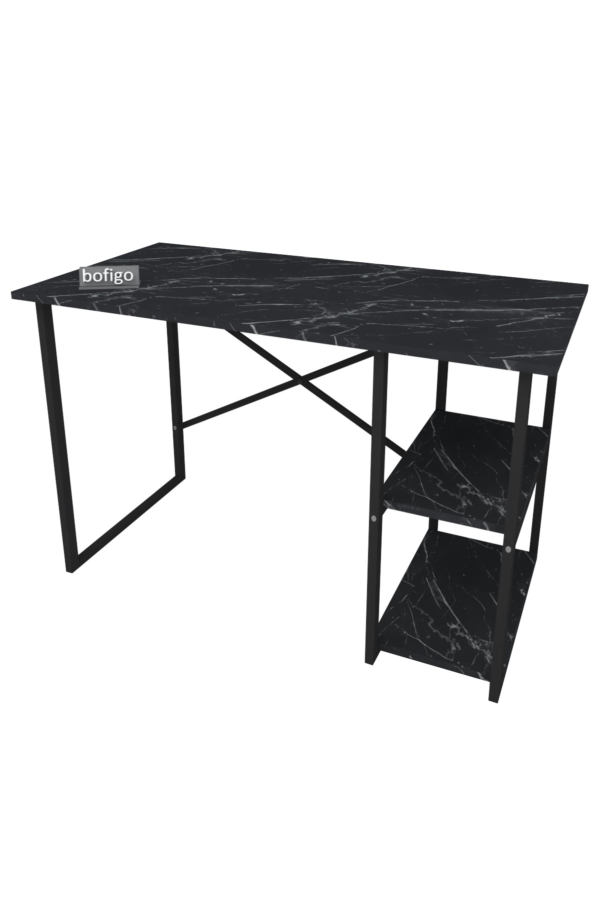 20-02-03 60x120 Cm 2 Shelves Metal Study Desk BENDIR