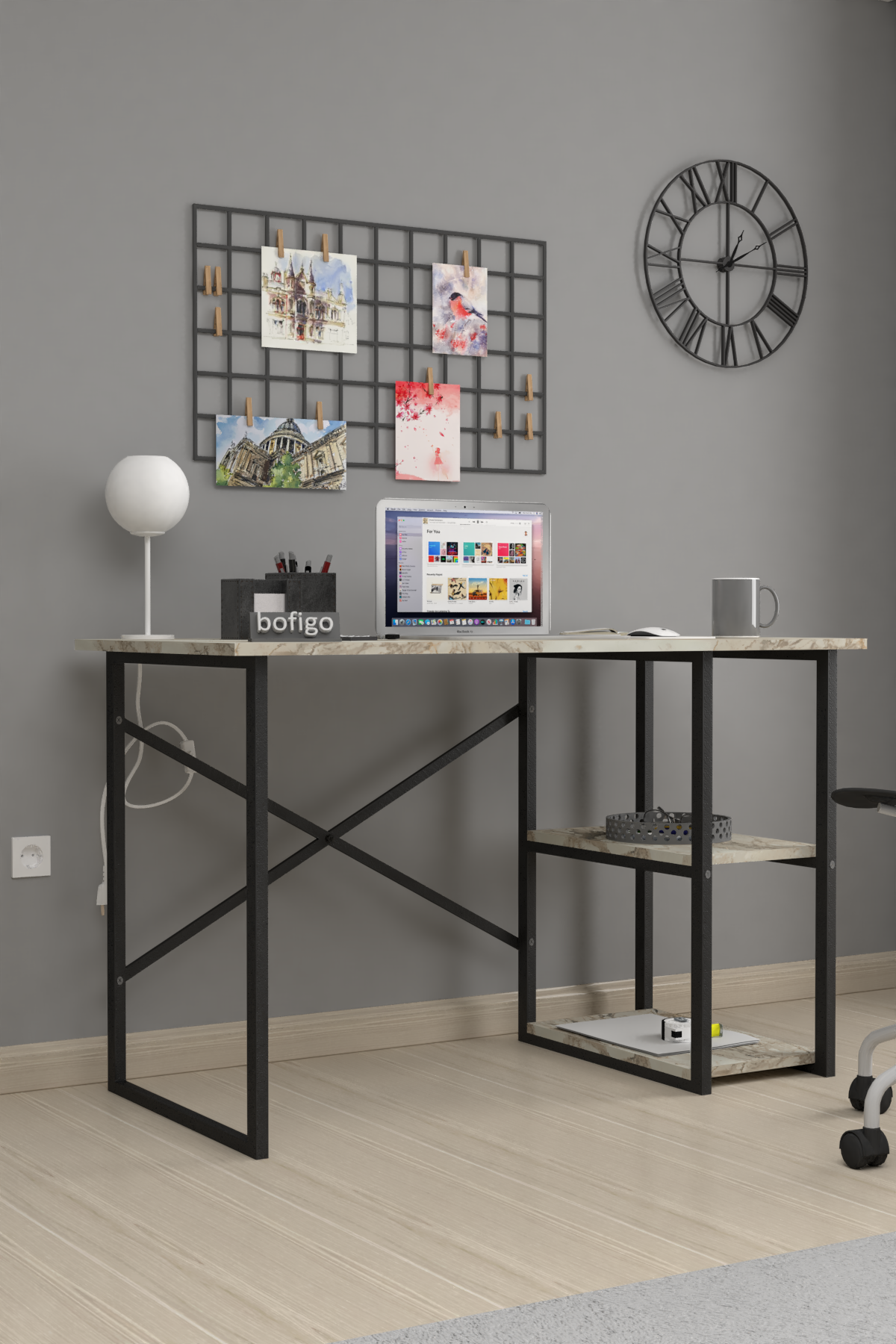 Bofigo 2 Shelf Study Desk 60x120 cm  Efes