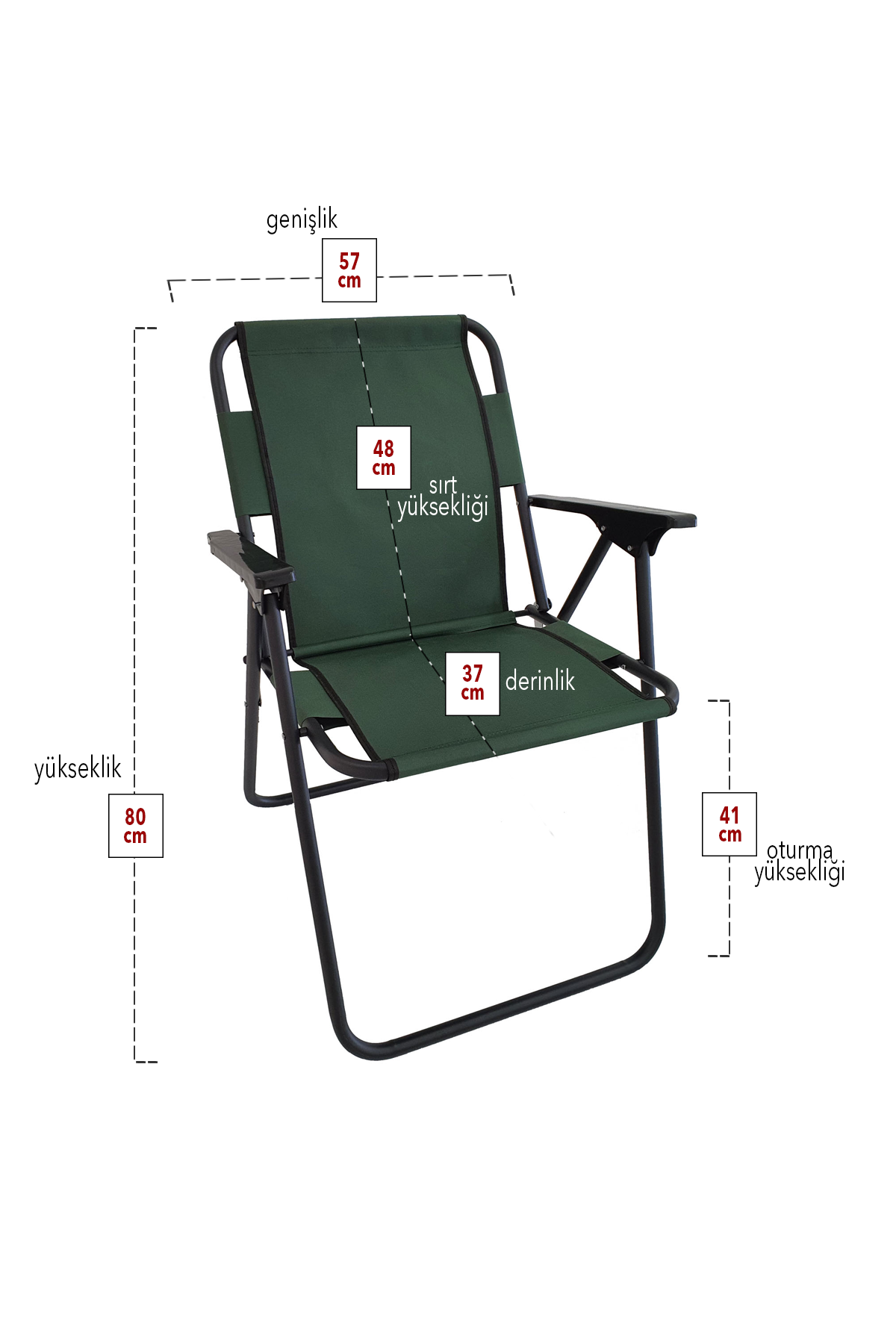 Bofigo 4 Pcs Camping Chair Folding Chair Picnic Chair Beach Chair Green