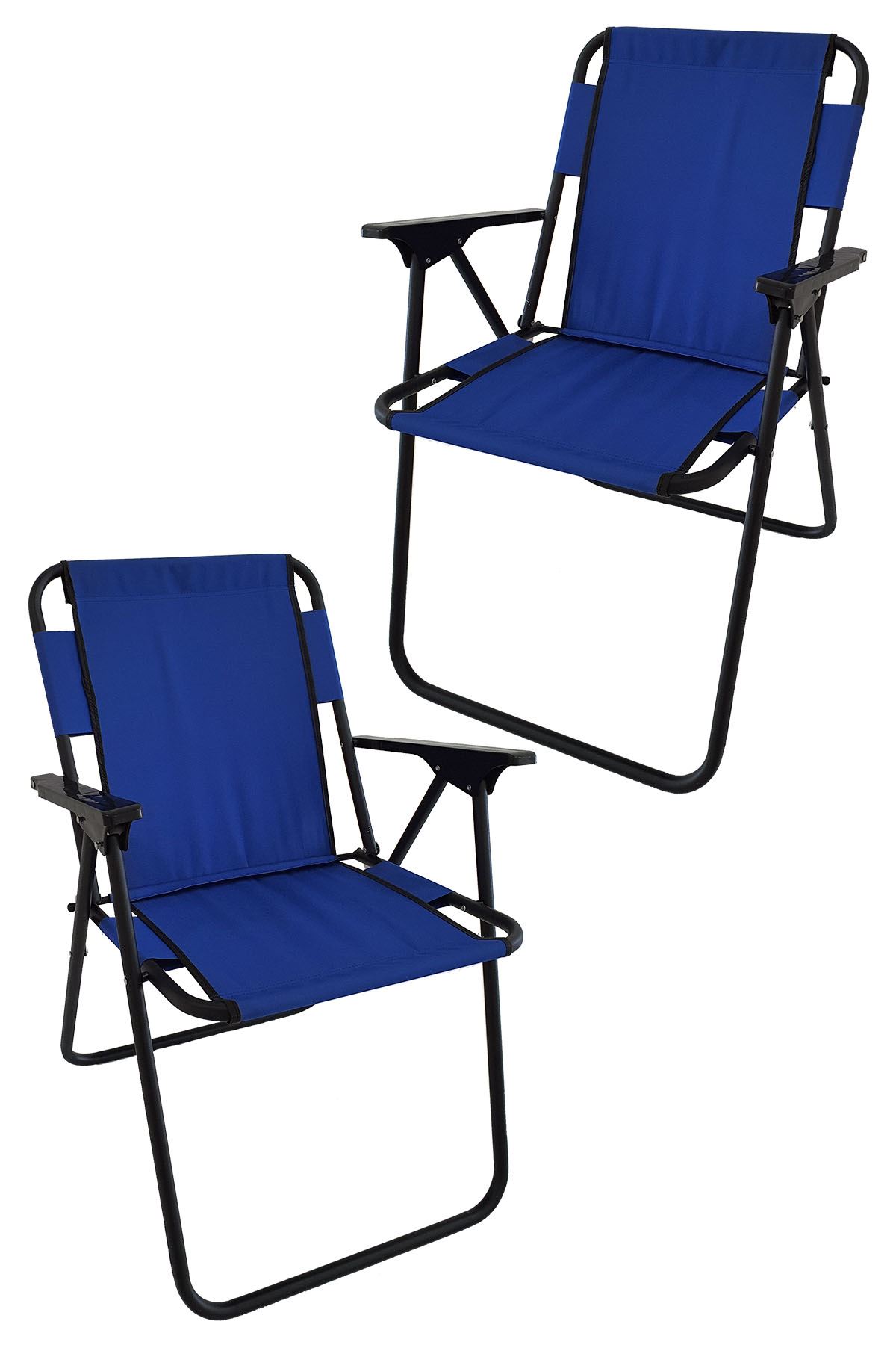 Bofigo 2 Adet Kamp Sandalyesi Katlanır Sandalye Piknik Sandalyesi Plaj Sandalyesi Mavi