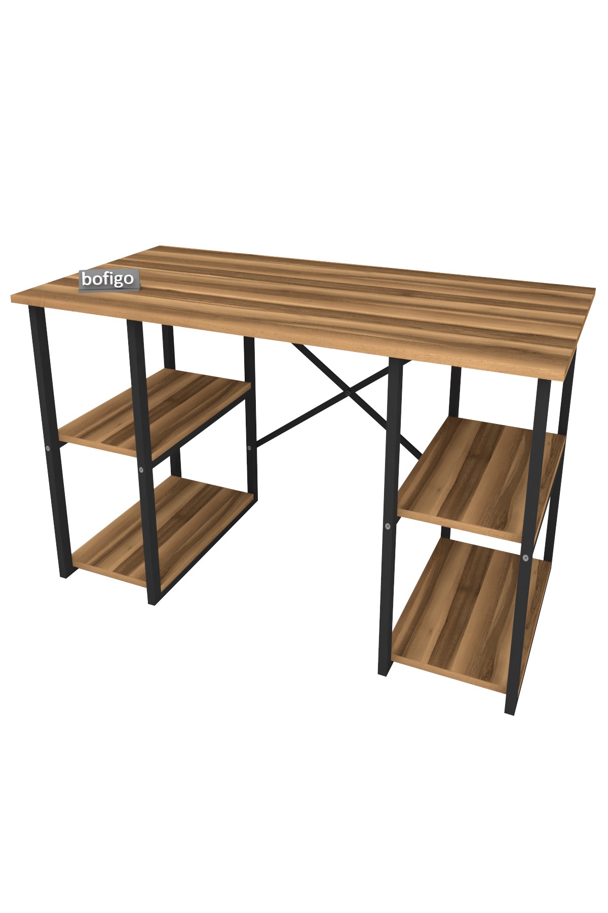 20-04-07 60x120 Cm 4 Shelves Study Desk WALNUT