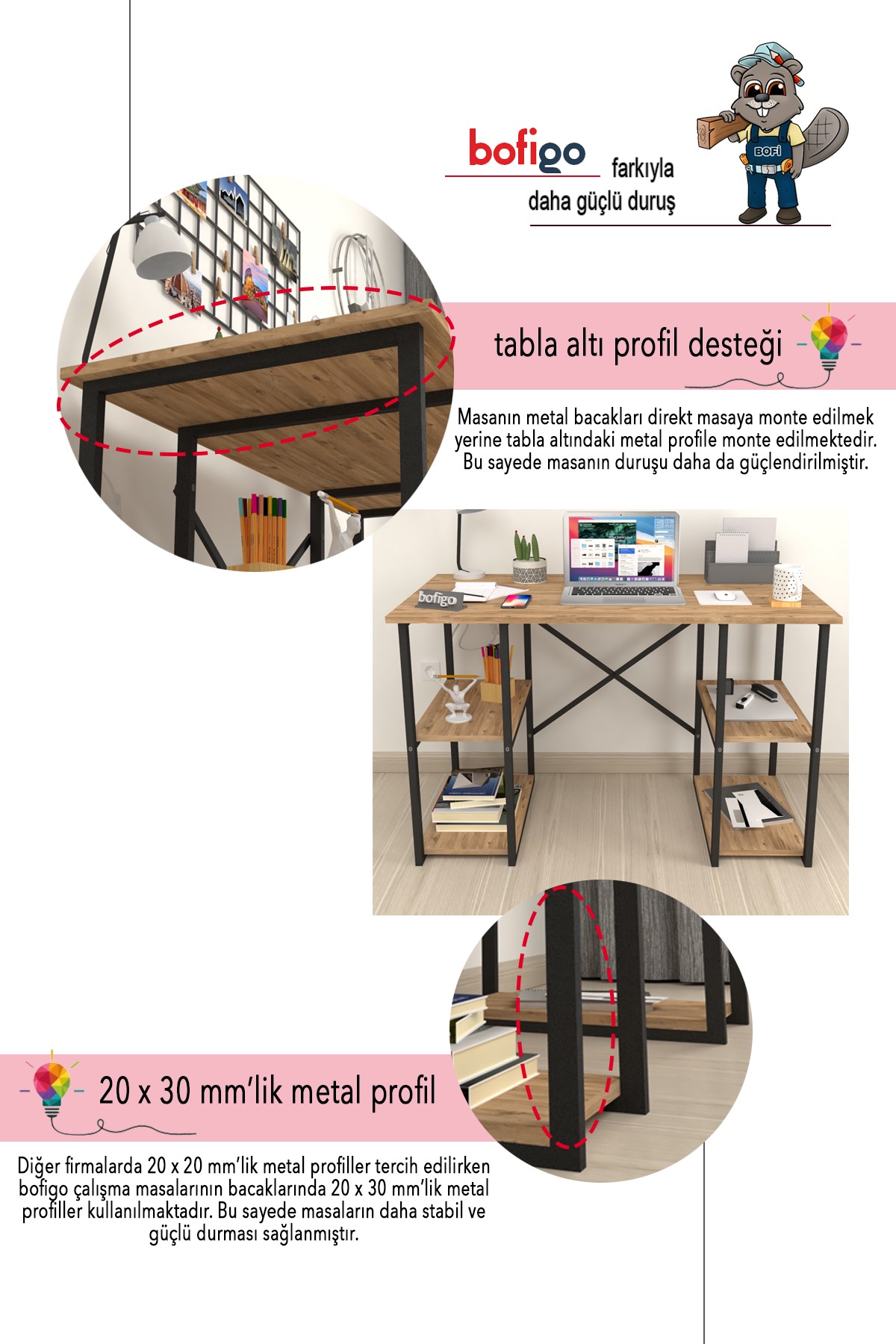 20-04-02 60x120 Cm 4 Shelves Study Desk PINE