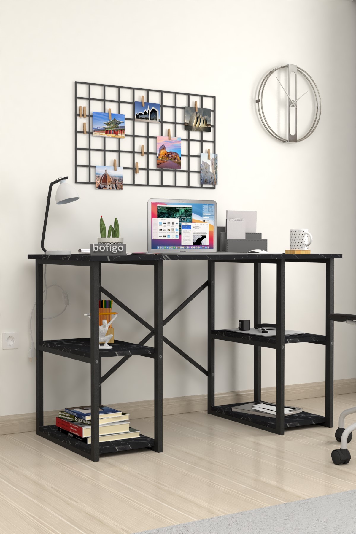 20-04-03 60x120 Cm 4 Shelves Study Desk BENDIR