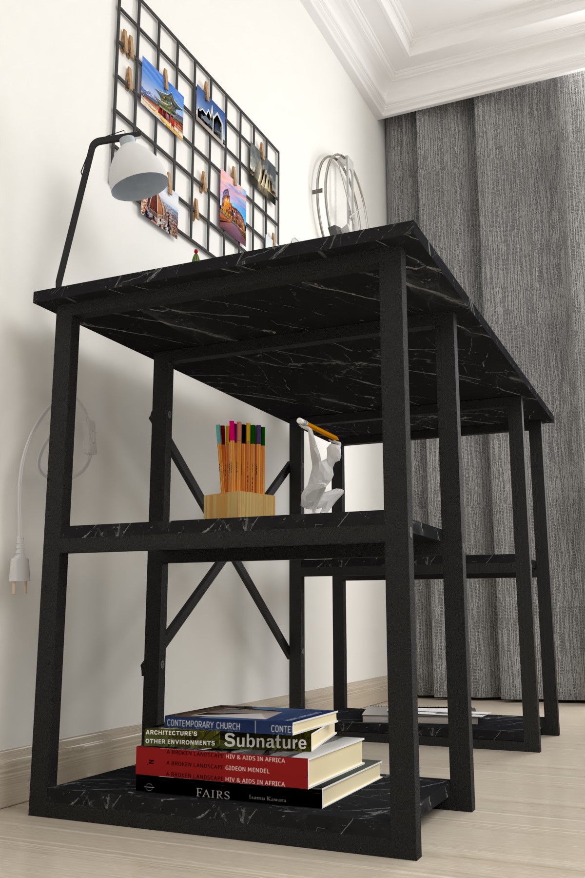 20-04-03 60x120 Cm 4 Shelves Study Desk BENDIR