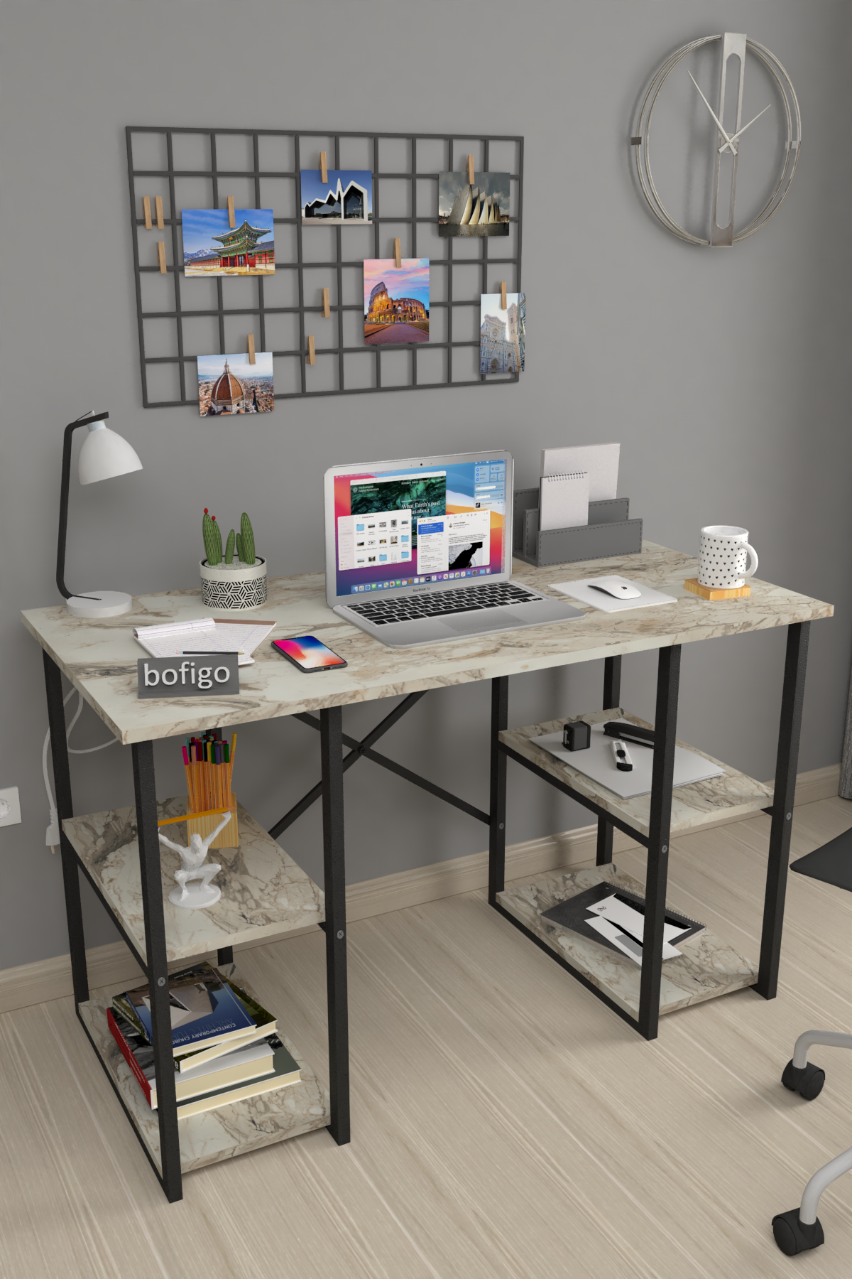Bofigo 4 Shelf Study Desk 60x120 cm Efes