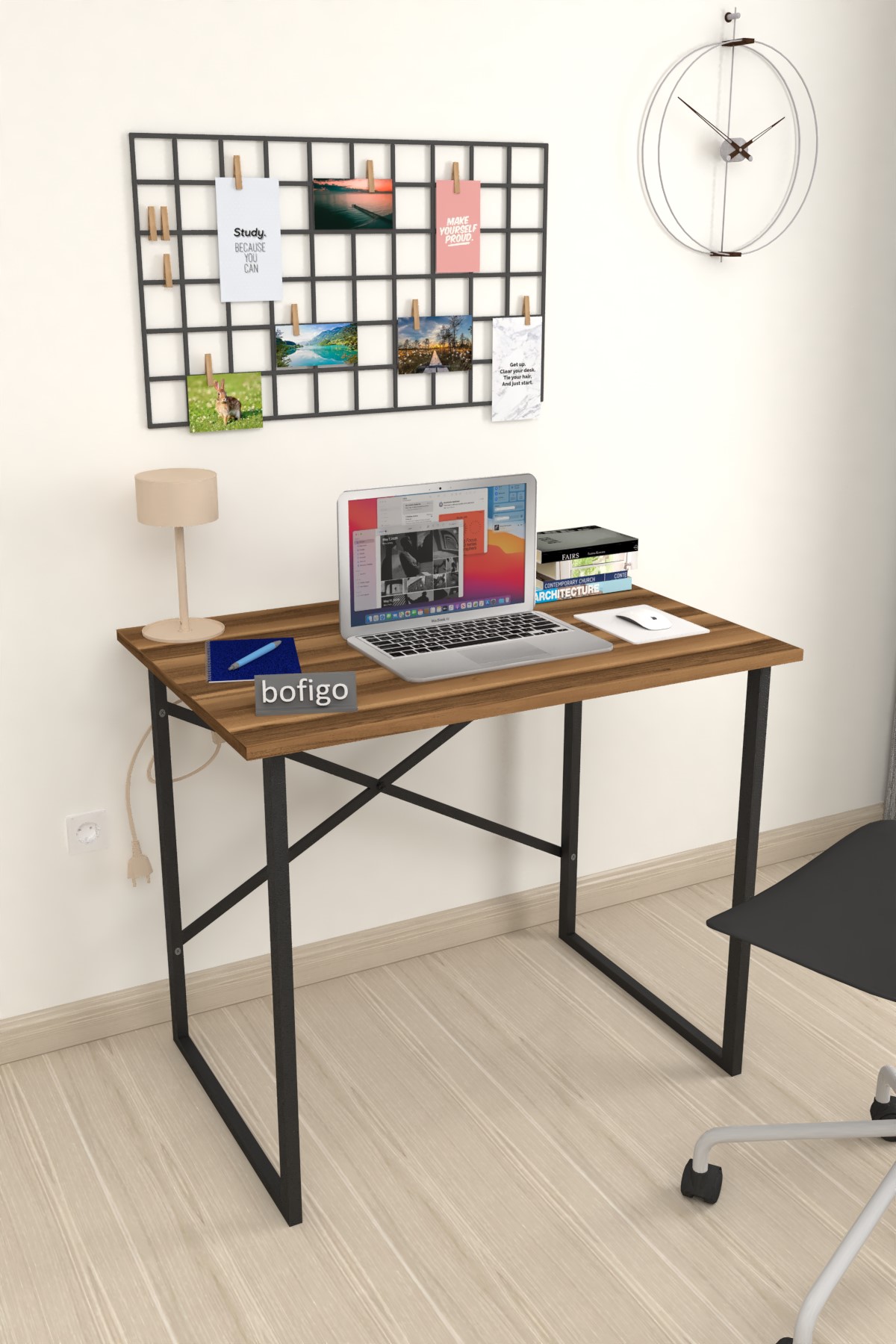 Bofigo 60x90 cm Çalışma Masası Bilgisayar Masası Ofis Ders Yemek Masası Hugo Ceviz