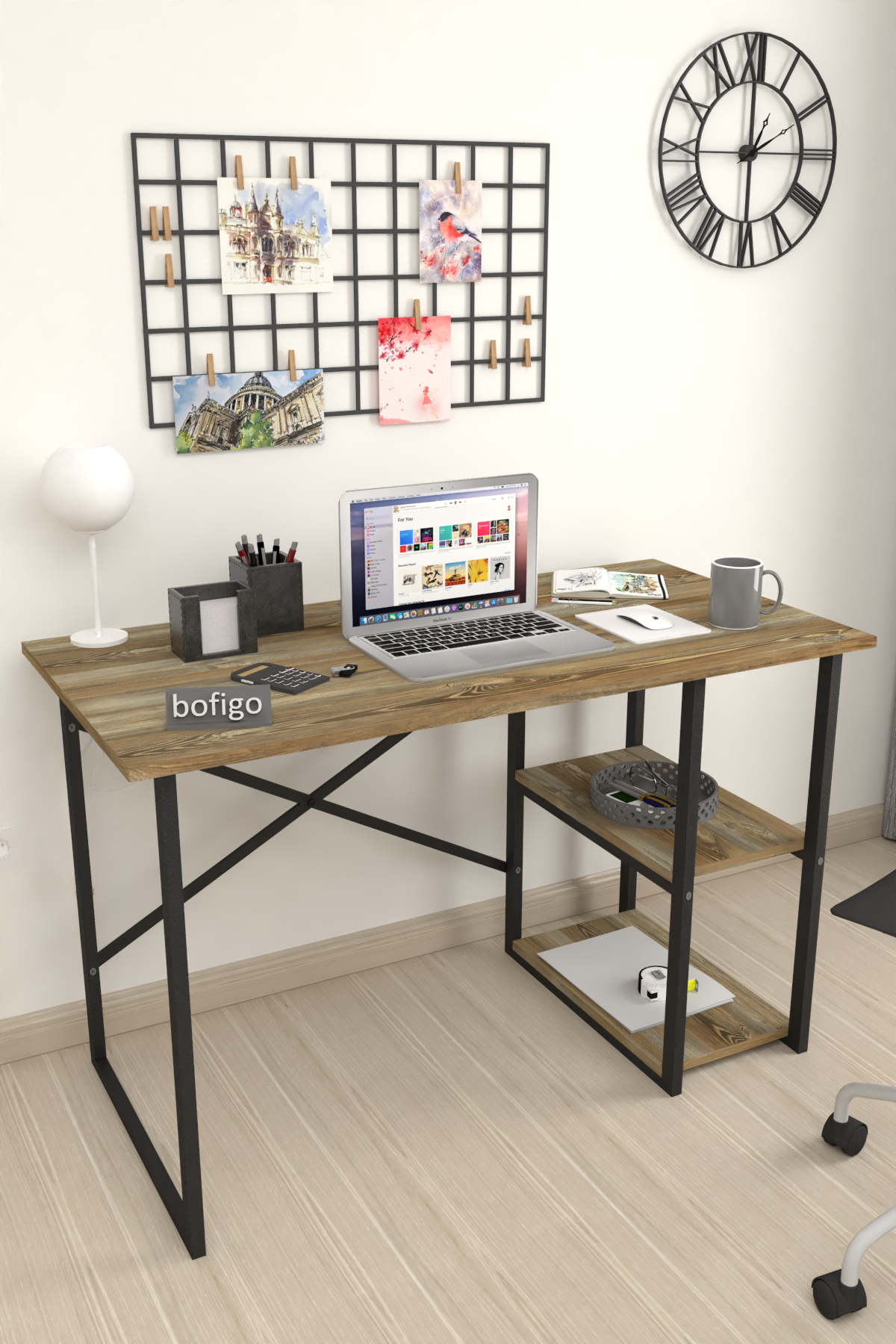 Bofigo 2 Shelf Study Desk 60x120 cm  Patik