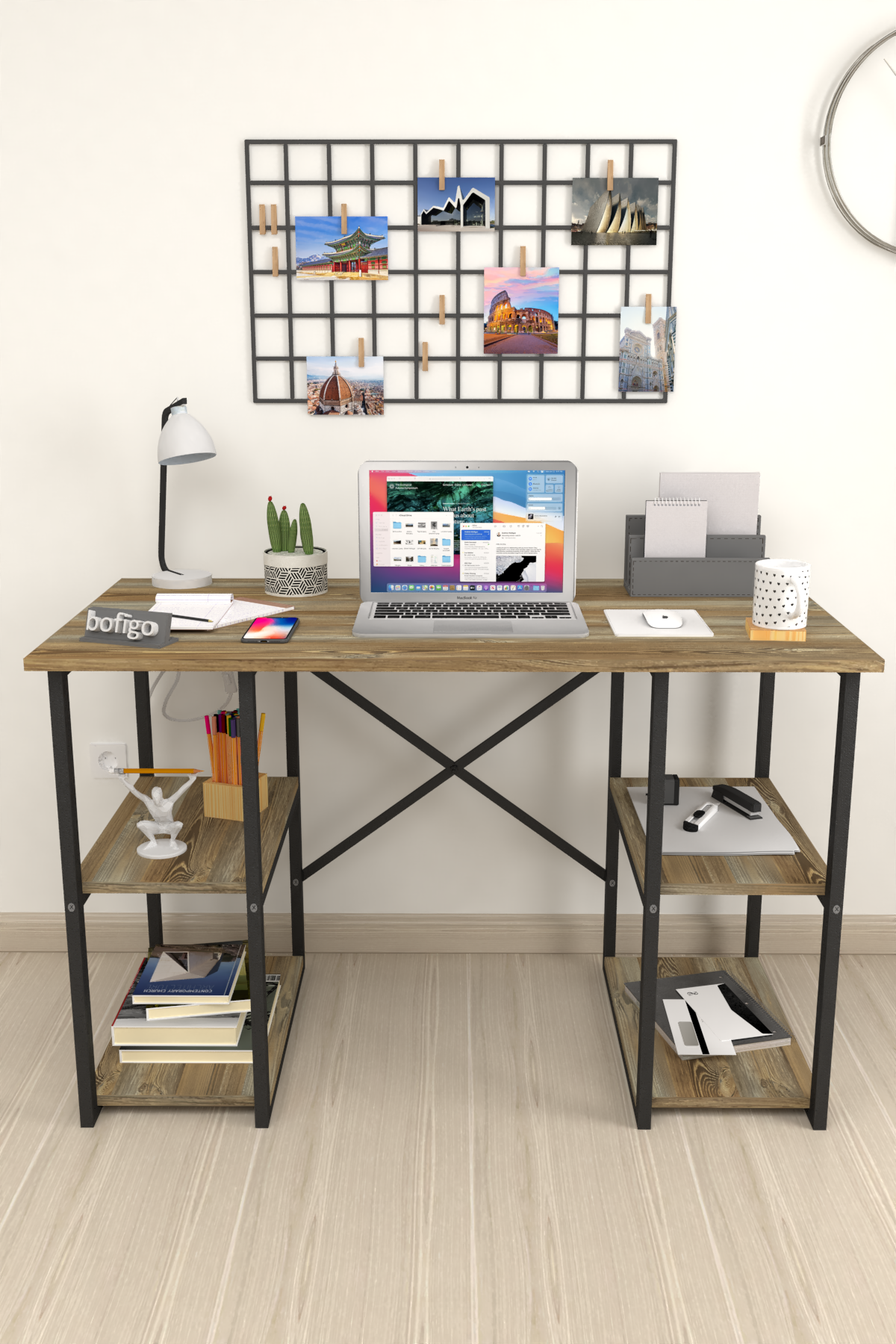 Bofigo 4 Shelf Study Desk 60x120 cm Patik