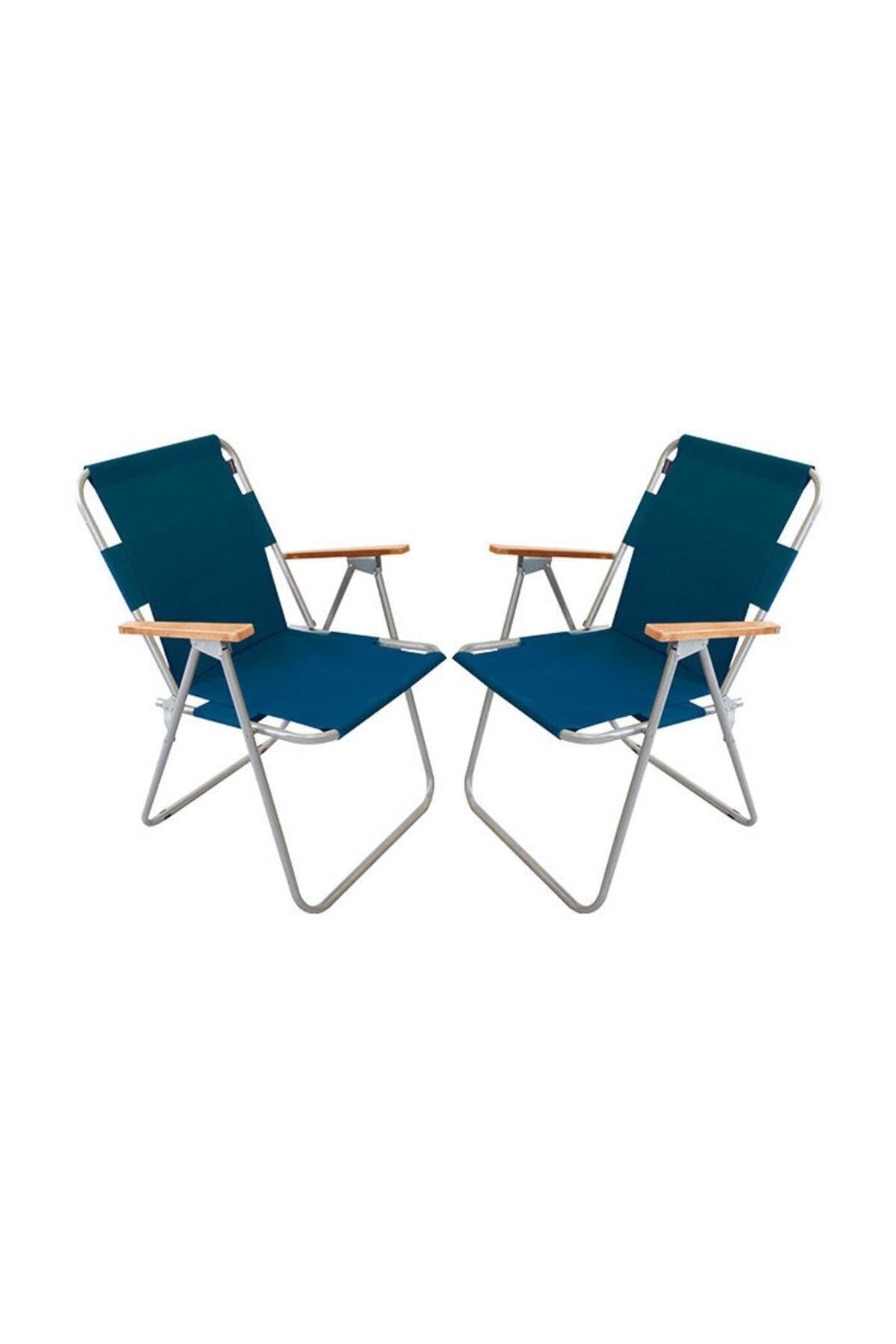 Bofigo 2 Adet Katlanır Sandalye Kamp Sandalyesi Balkon Sandalyesi Katlanabilir Piknik ve Bahçe Sandalyesi Mavi