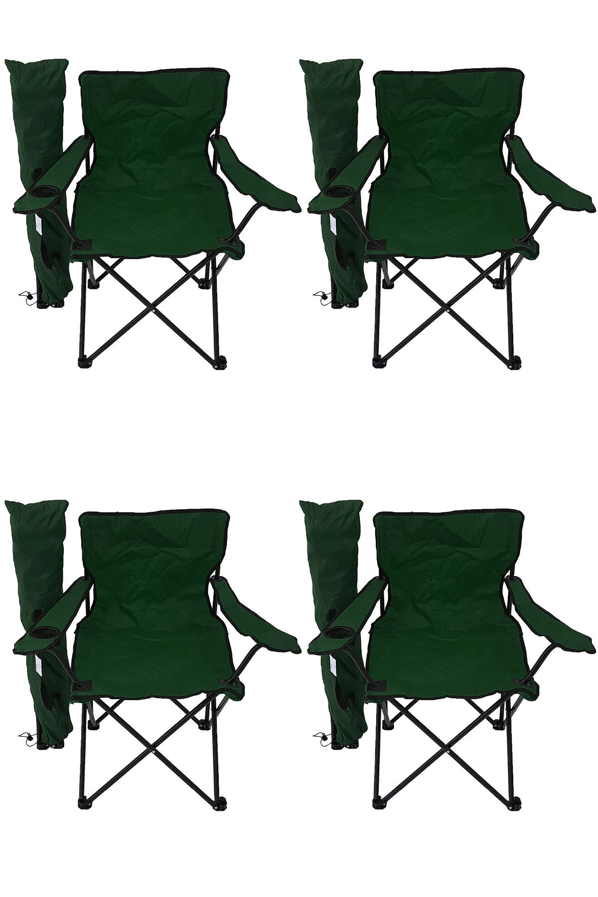 Bofigo 4'lü Kamp Sandalyesi Piknik Sandalyesi Katlanır Sandalye Taşıma Çantalı Kamp Sandalyesi Yeşil
