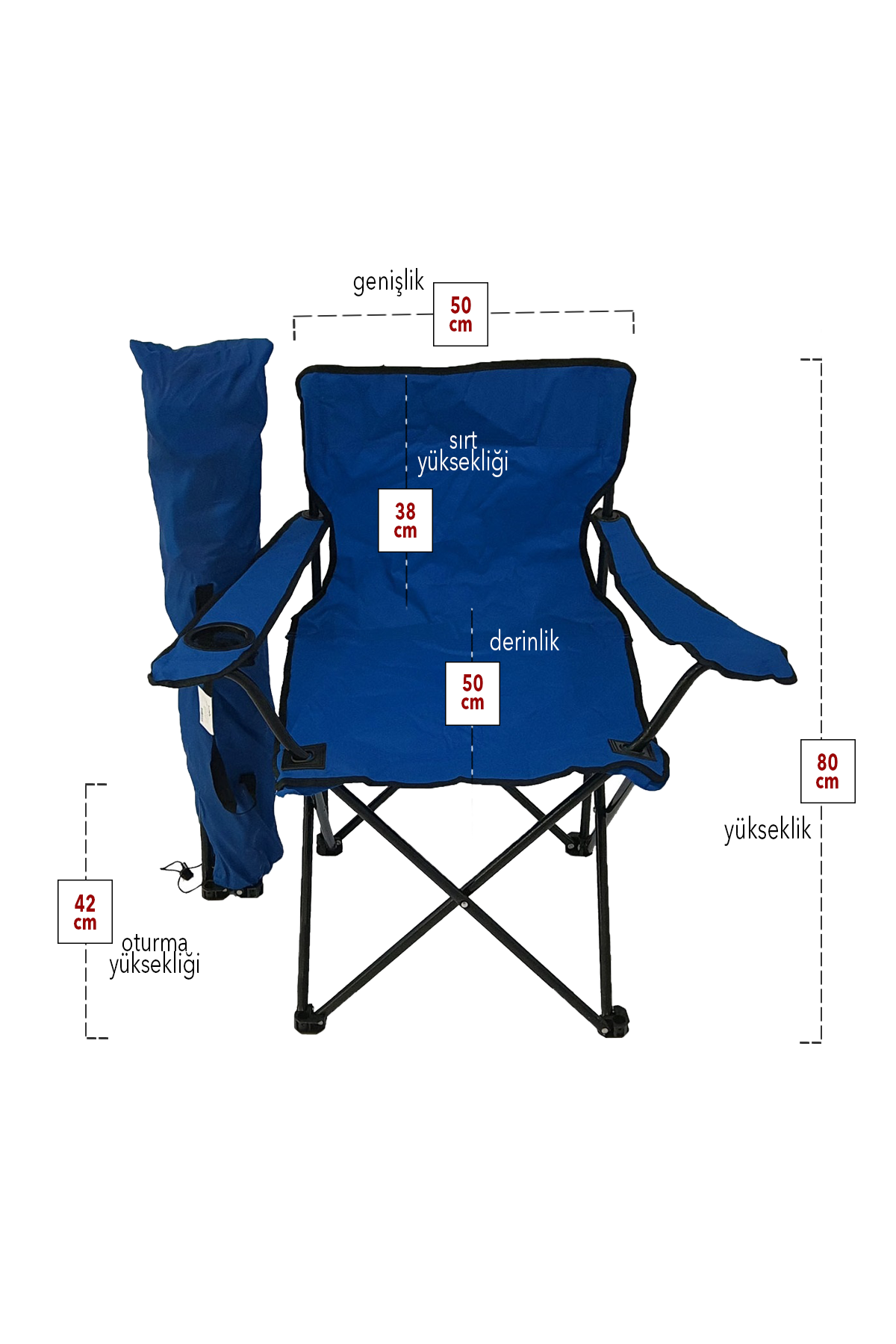 Bofigo 3-Seat Camping Chair Picnic Chair Folding Chair Camping Chair with Carrying Bag Blue