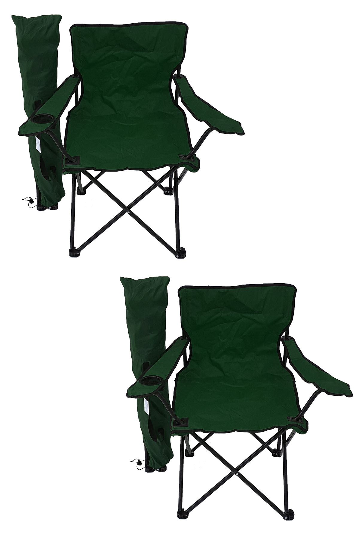 Bofigo 2 Pcs Camping Chair Picnic Chair Folding Chair Camping Chair with Carrying Bag Green