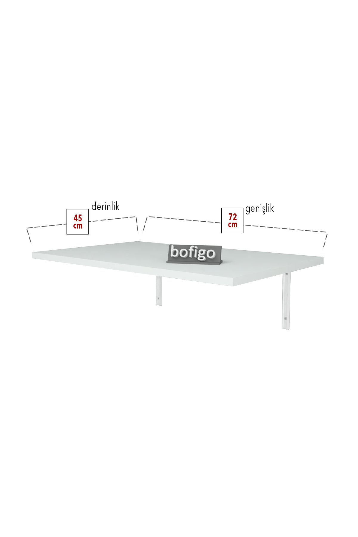 Bofigo 72 x 45 Cm Katlanır Masa Duvara Monte Masa Mutfak Masası Balkon Masası Çalışma Masası