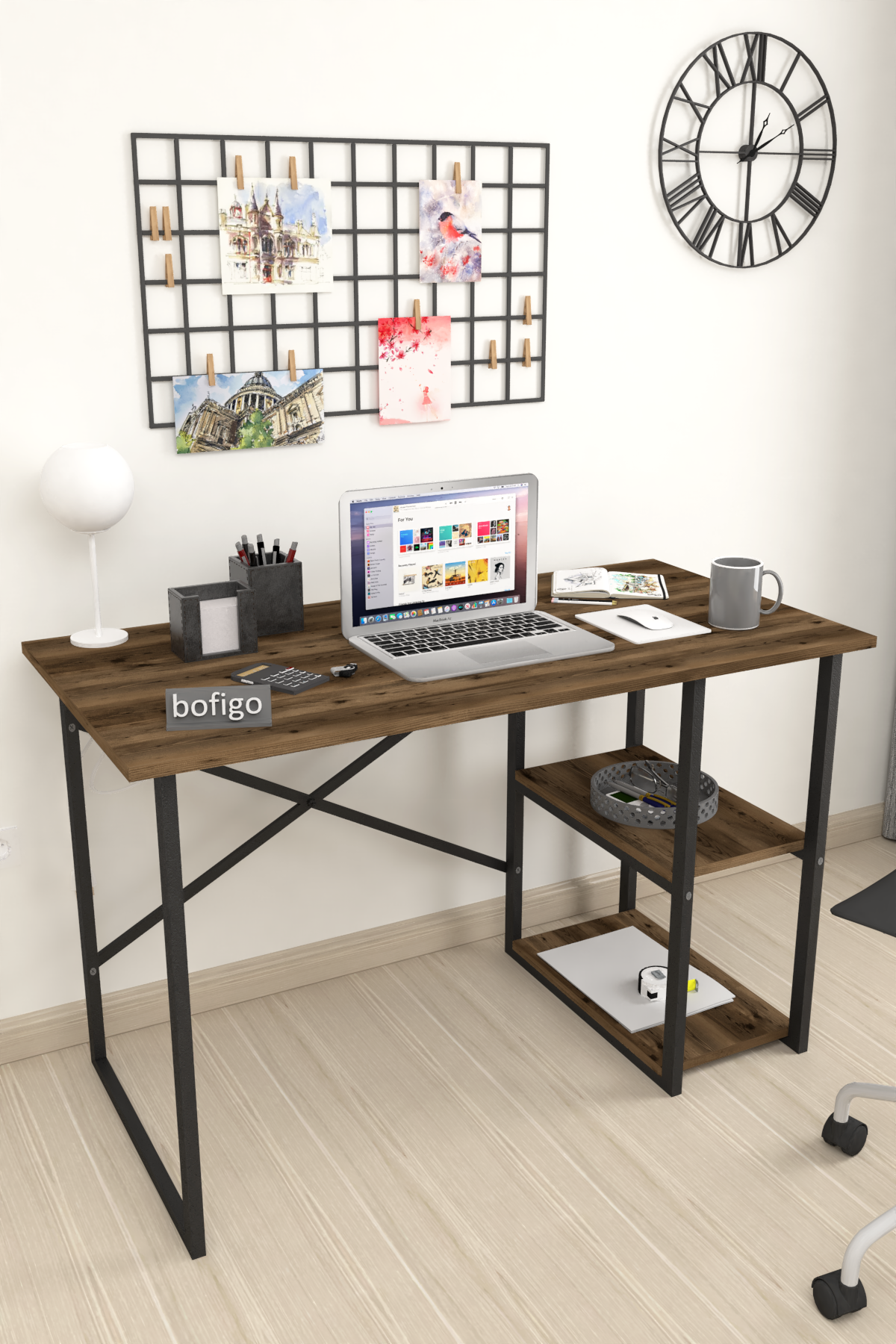 Bofigo 2 Shelf Study Desk 60x120 cm  Lidya