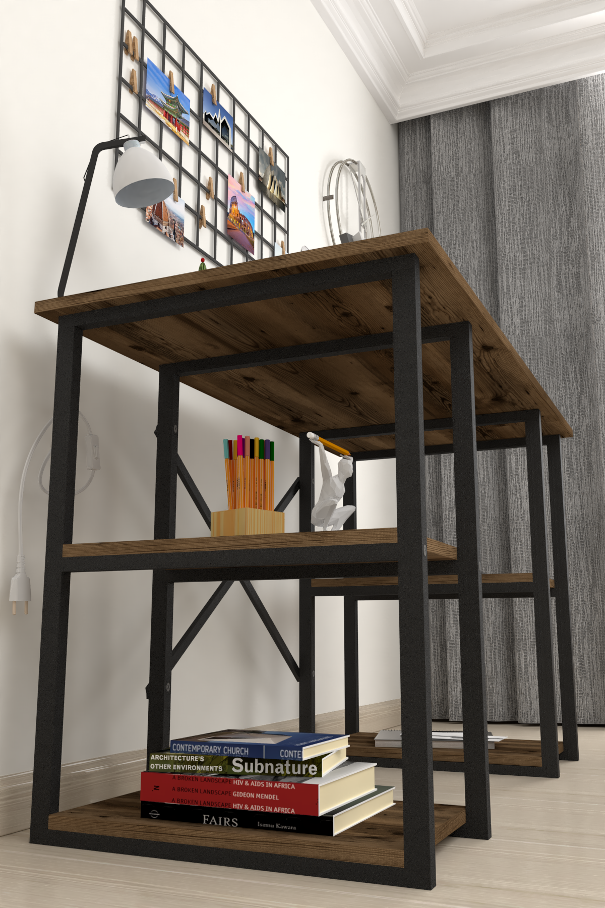 Bofigo 4 Shelf Study Desk 60x120 cm  Lidya