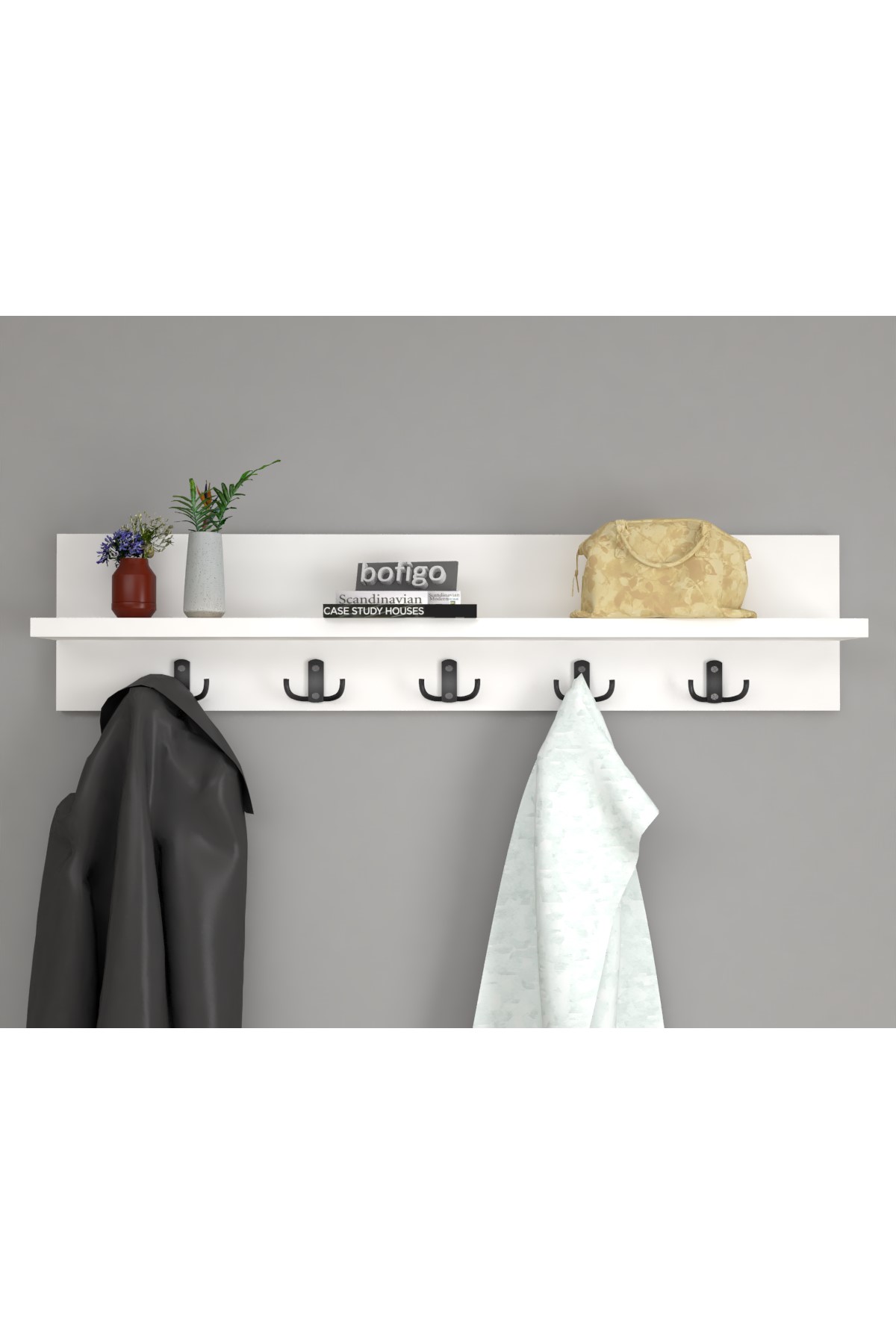 21-12-01 Wall Mounted Clothes Hanger 80 cm WHITE