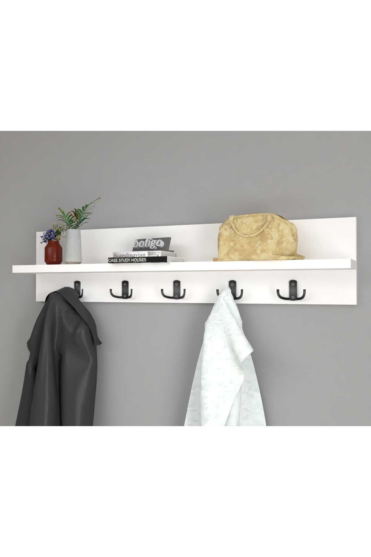 21-12-01 Wall Mounted Clothes Hanger 80 cm WHITE