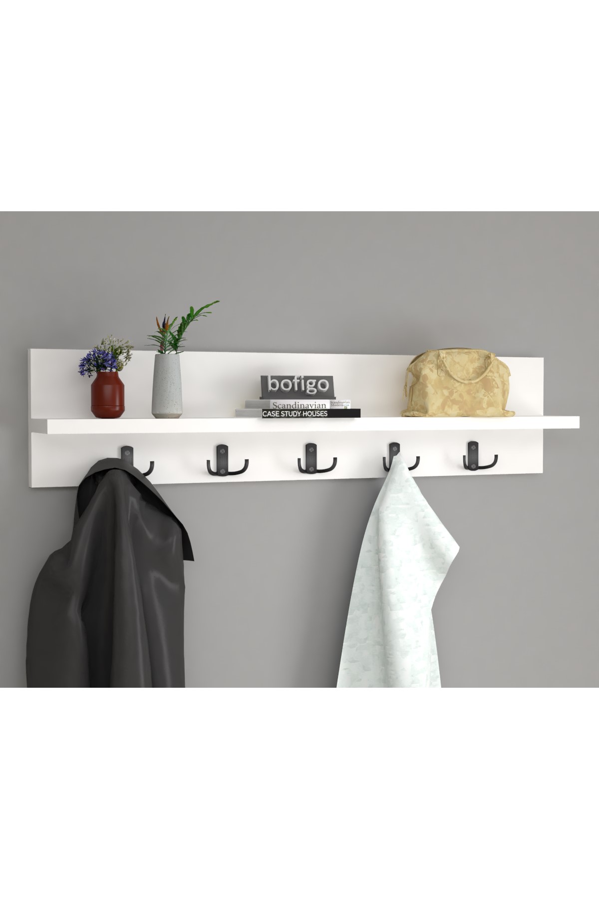 21-12-01 Wall Mounted Clothes Hanger 80 cm WHITE
