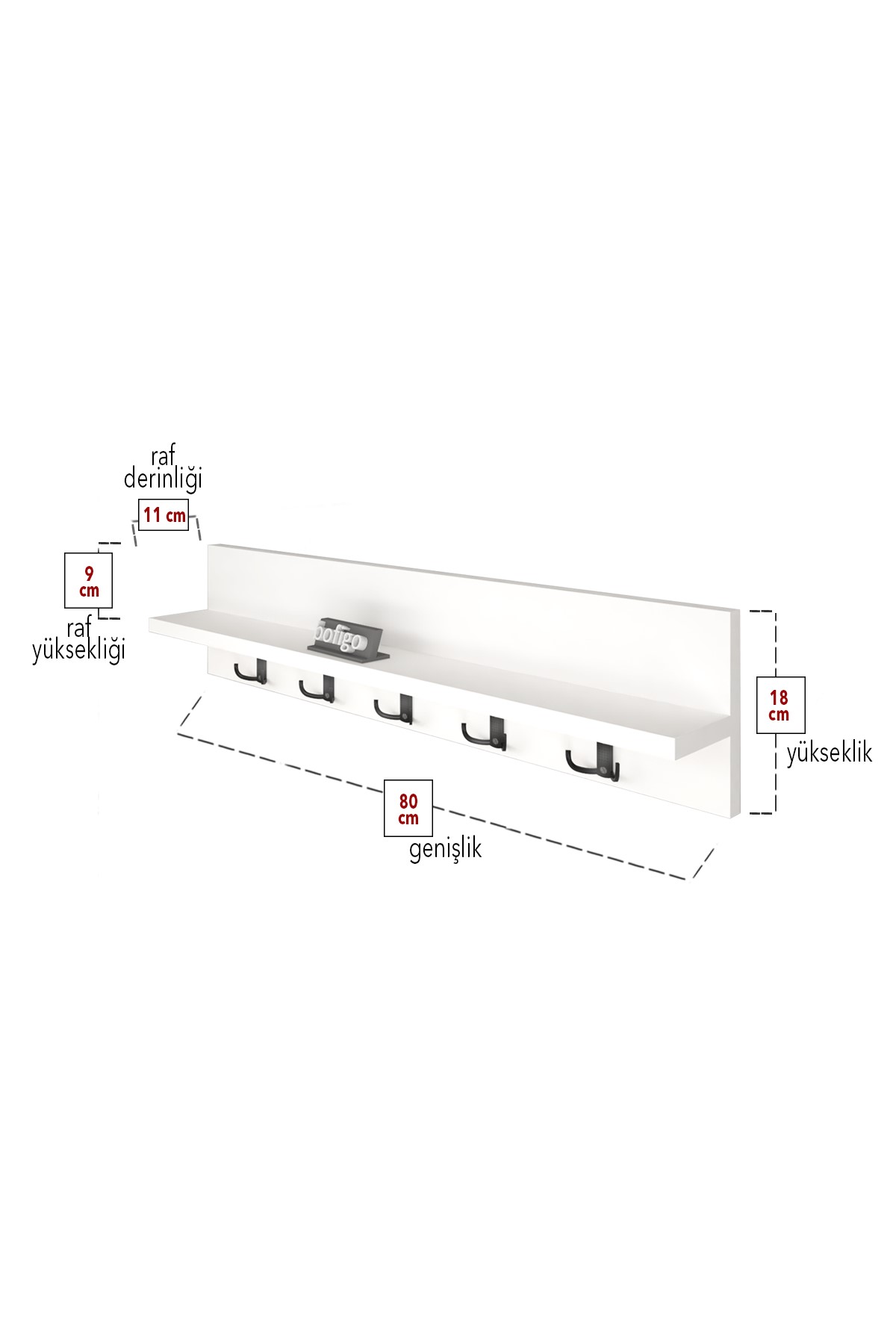 21-12-01 Wall Mounted Clothes Hanger 80 cm WHITE