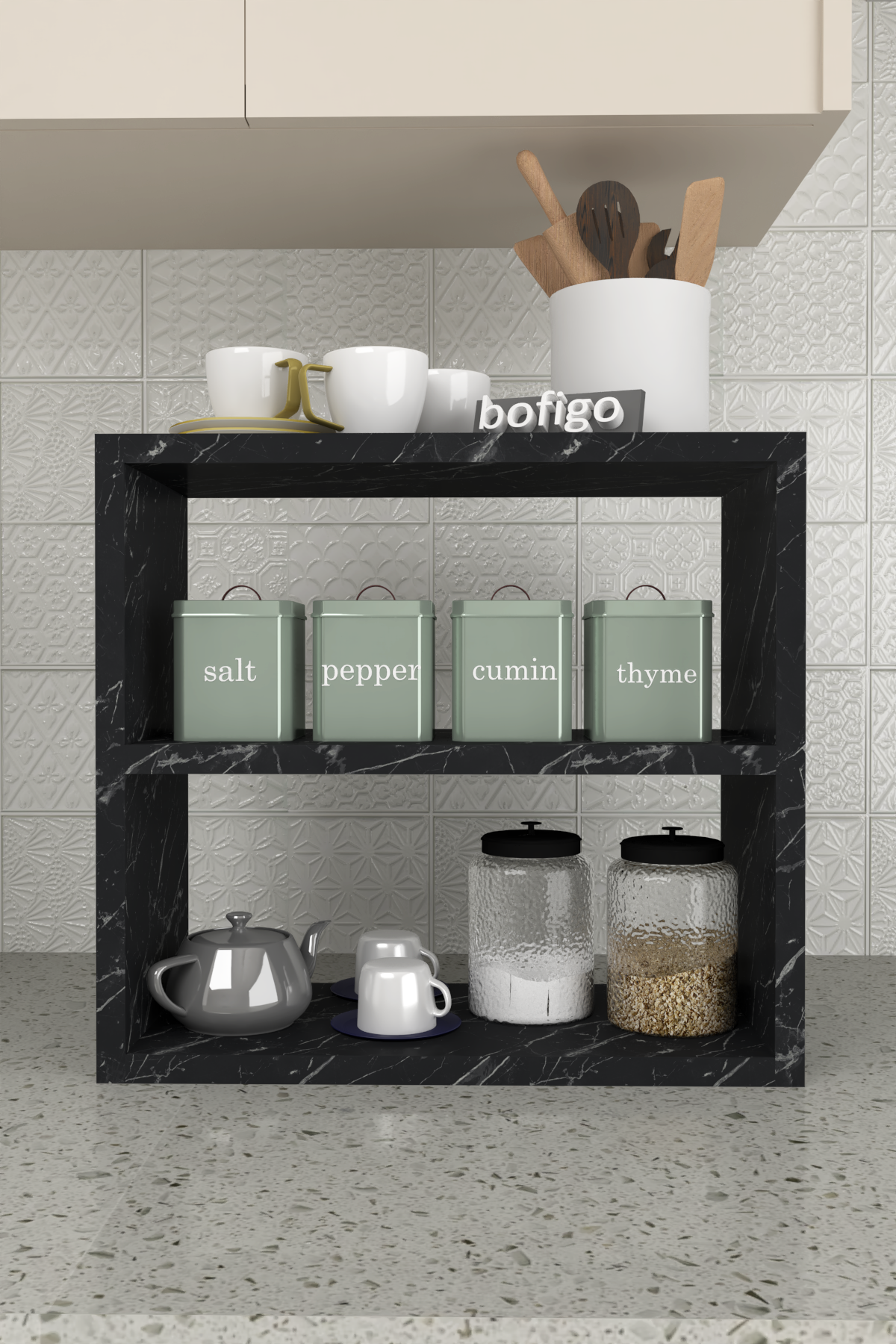 Bofigo Counter Top Shelf Spice Rack Bendir