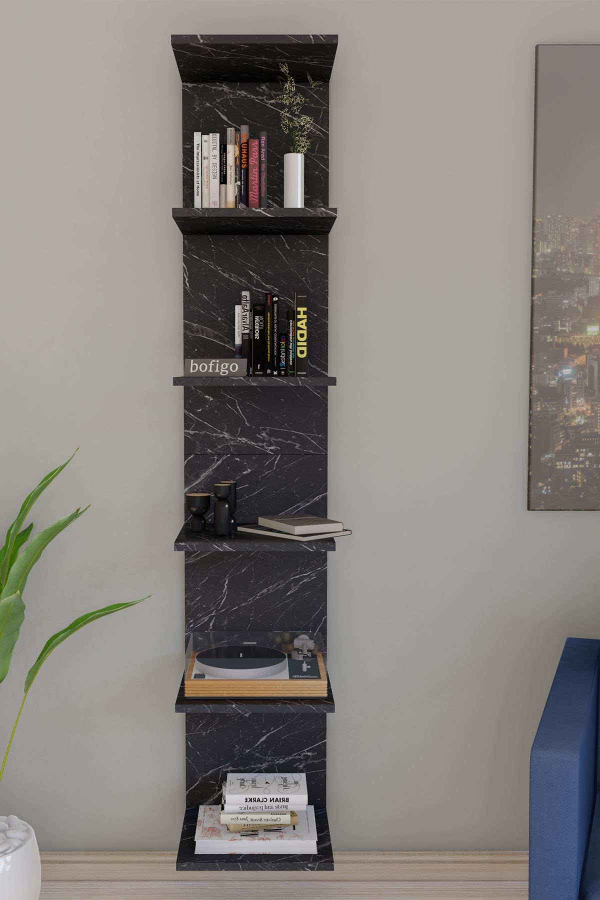  Bofigo Duvara Monte Kitaplık Duvar Rafı Toprak  Bendir