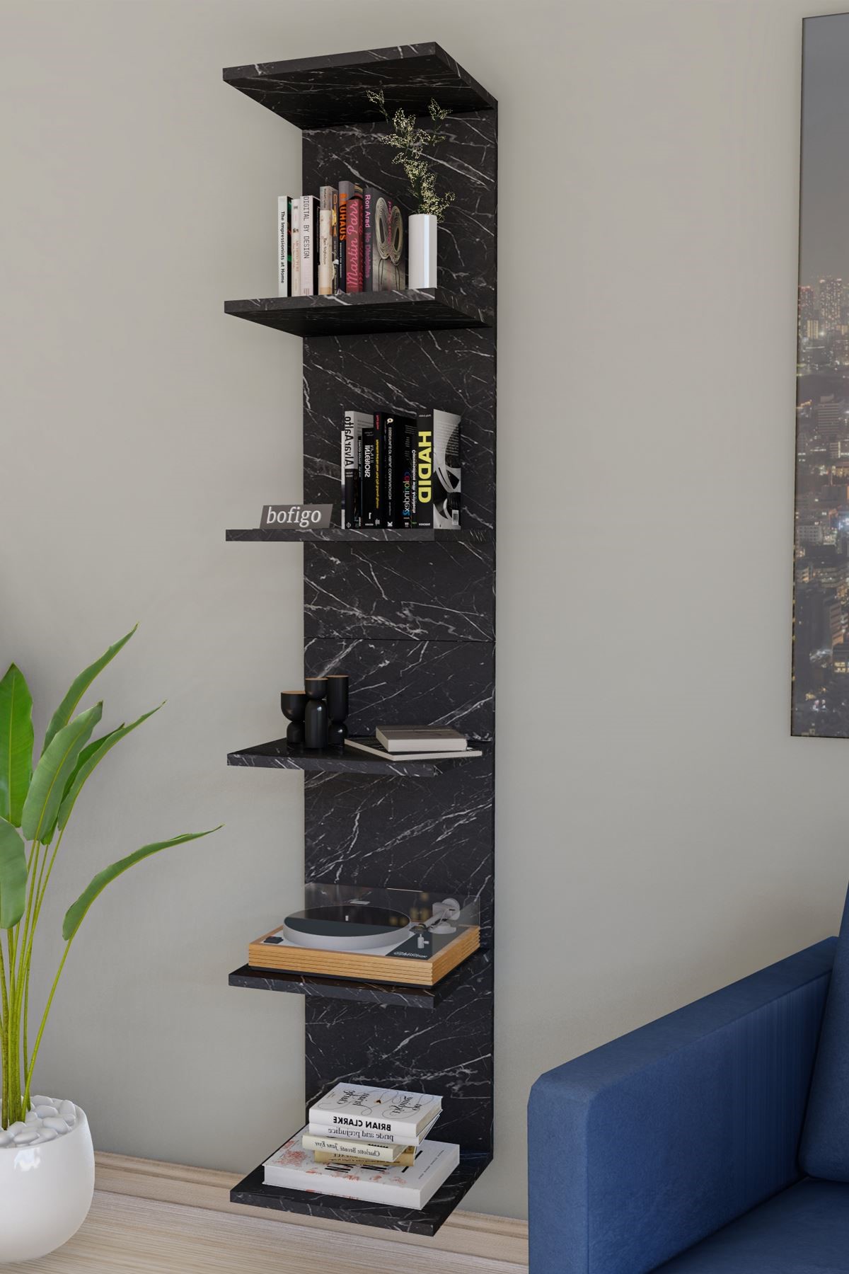  Bofigo Duvara Monte Kitaplık Duvar Rafı Toprak  Bendir