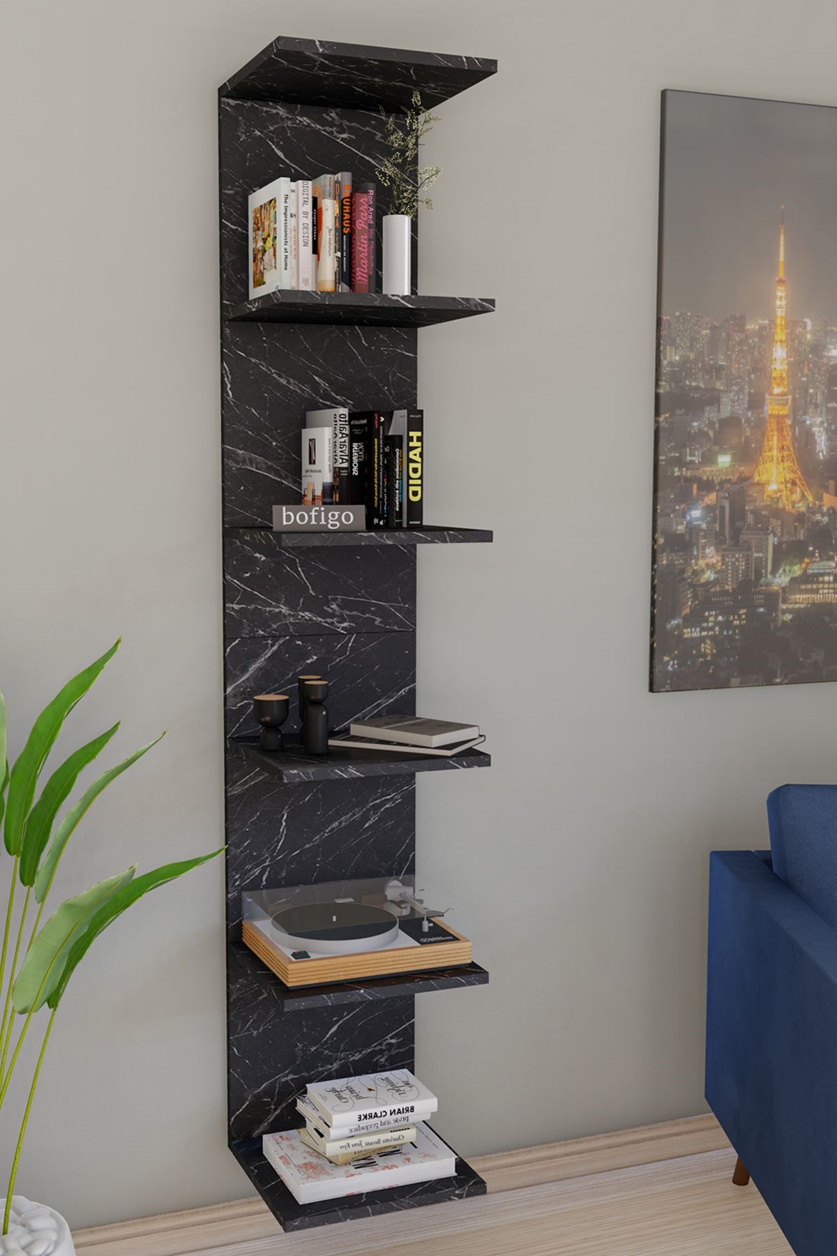  Bofigo Duvara Monte Kitaplık Duvar Rafı Toprak  Bendir