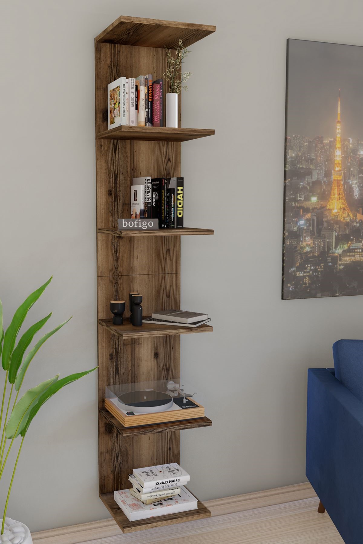 Bofigo Duvara Monte Kitaplık Duvar Rafı Lidya