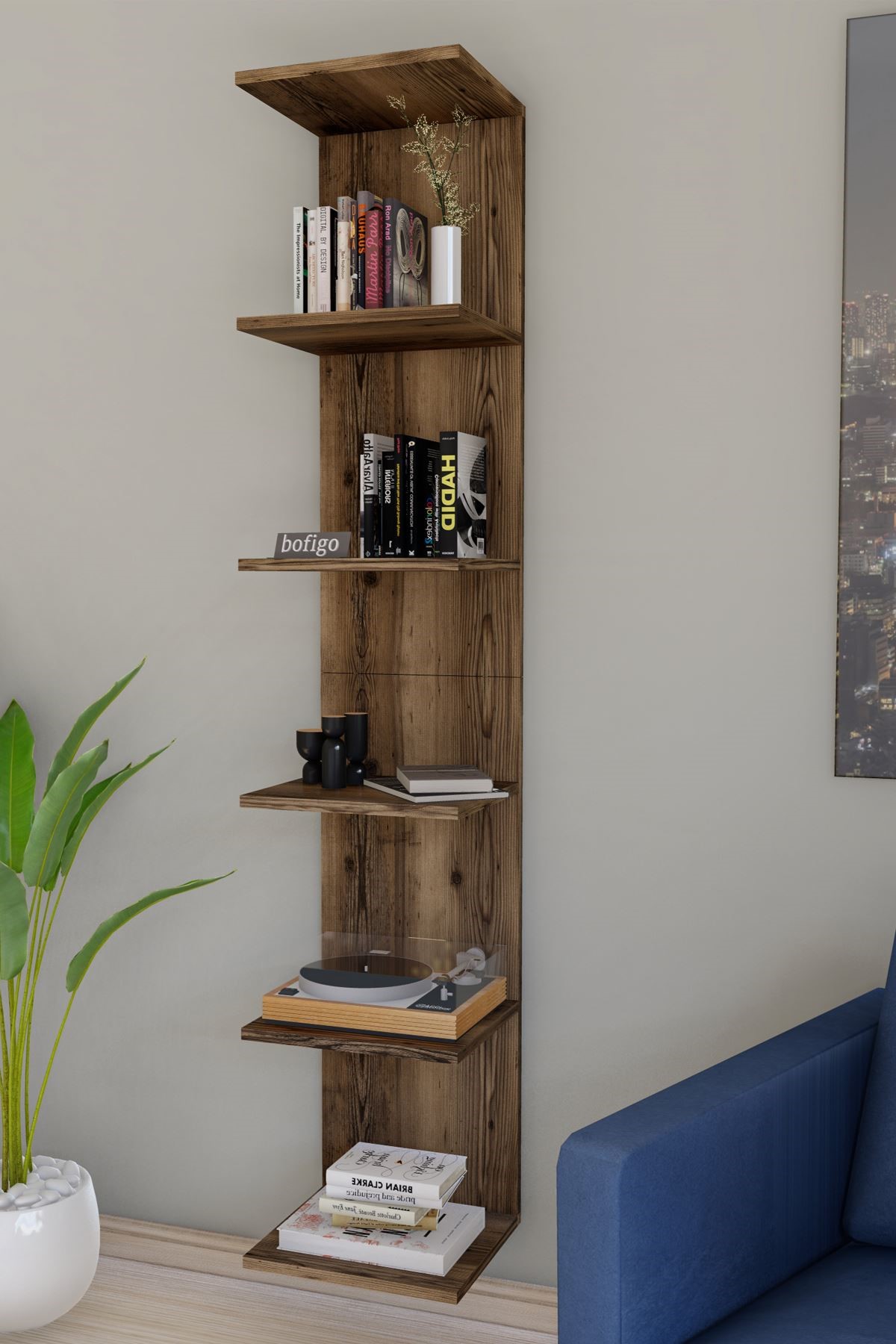 Bofigo Duvara Monte Kitaplık Duvar Rafı Lidya