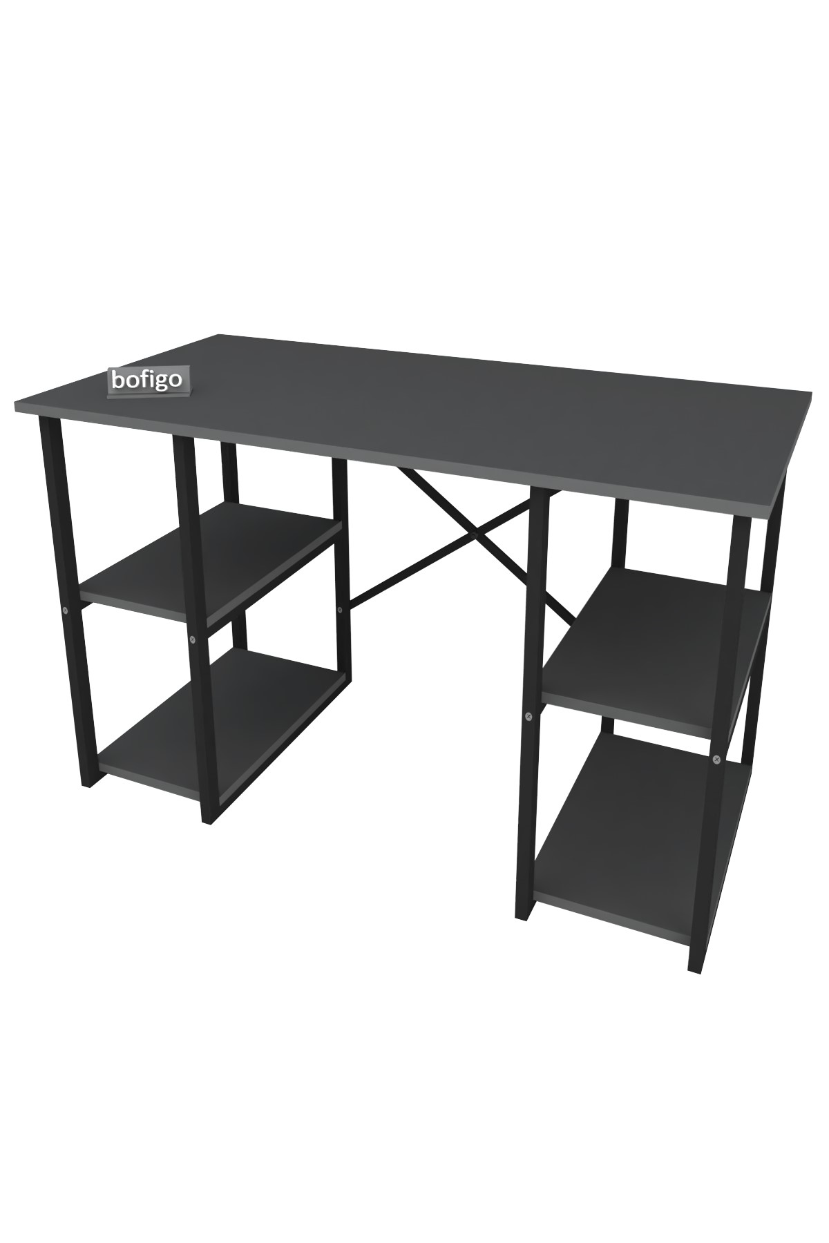 20-04-08 60x120 Cm 4 Shelves Metal Study Desk ANTHRACITE