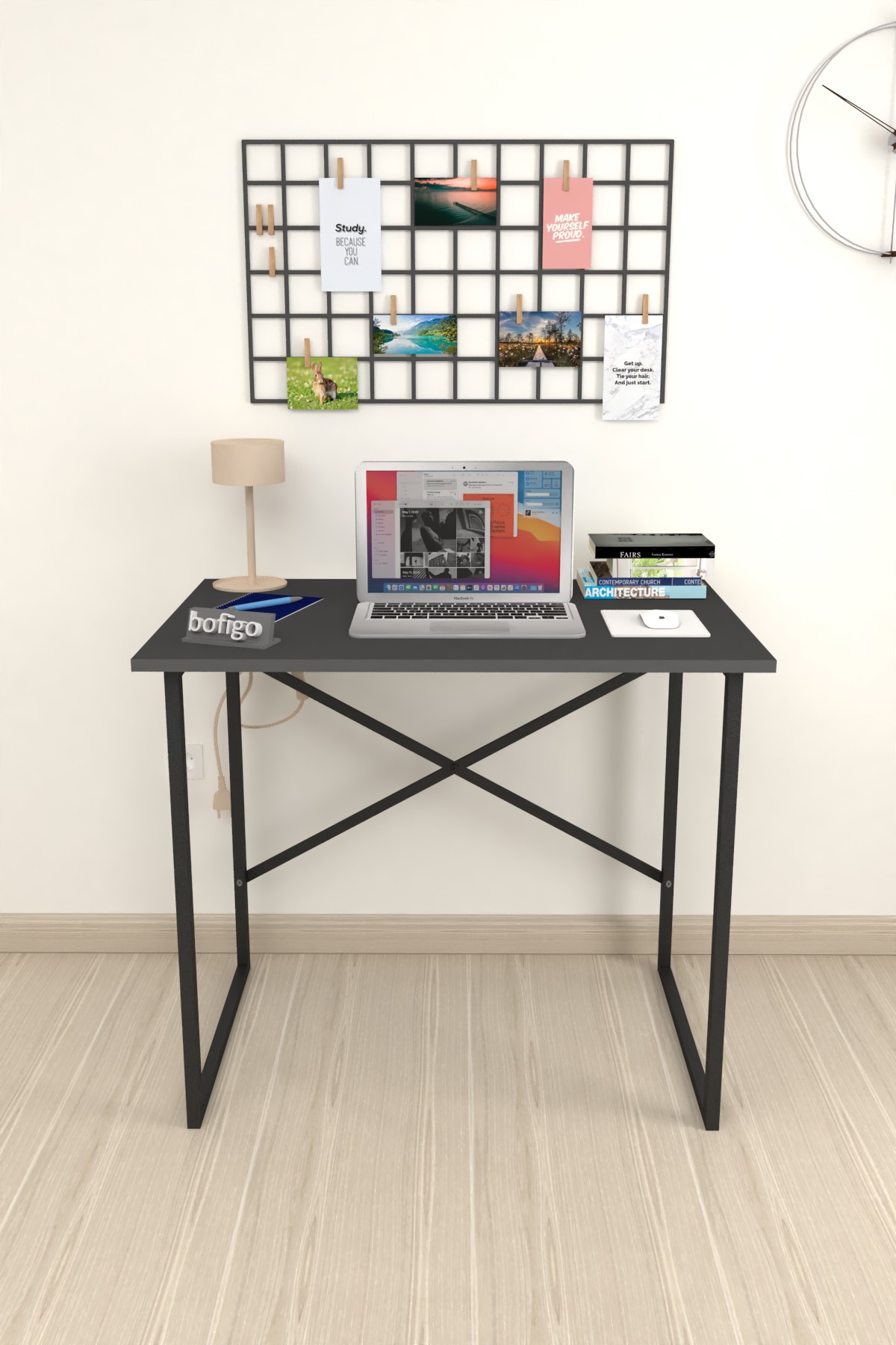 20-01-08 60x90 Cm Metal Study Desk ANTHRACITE