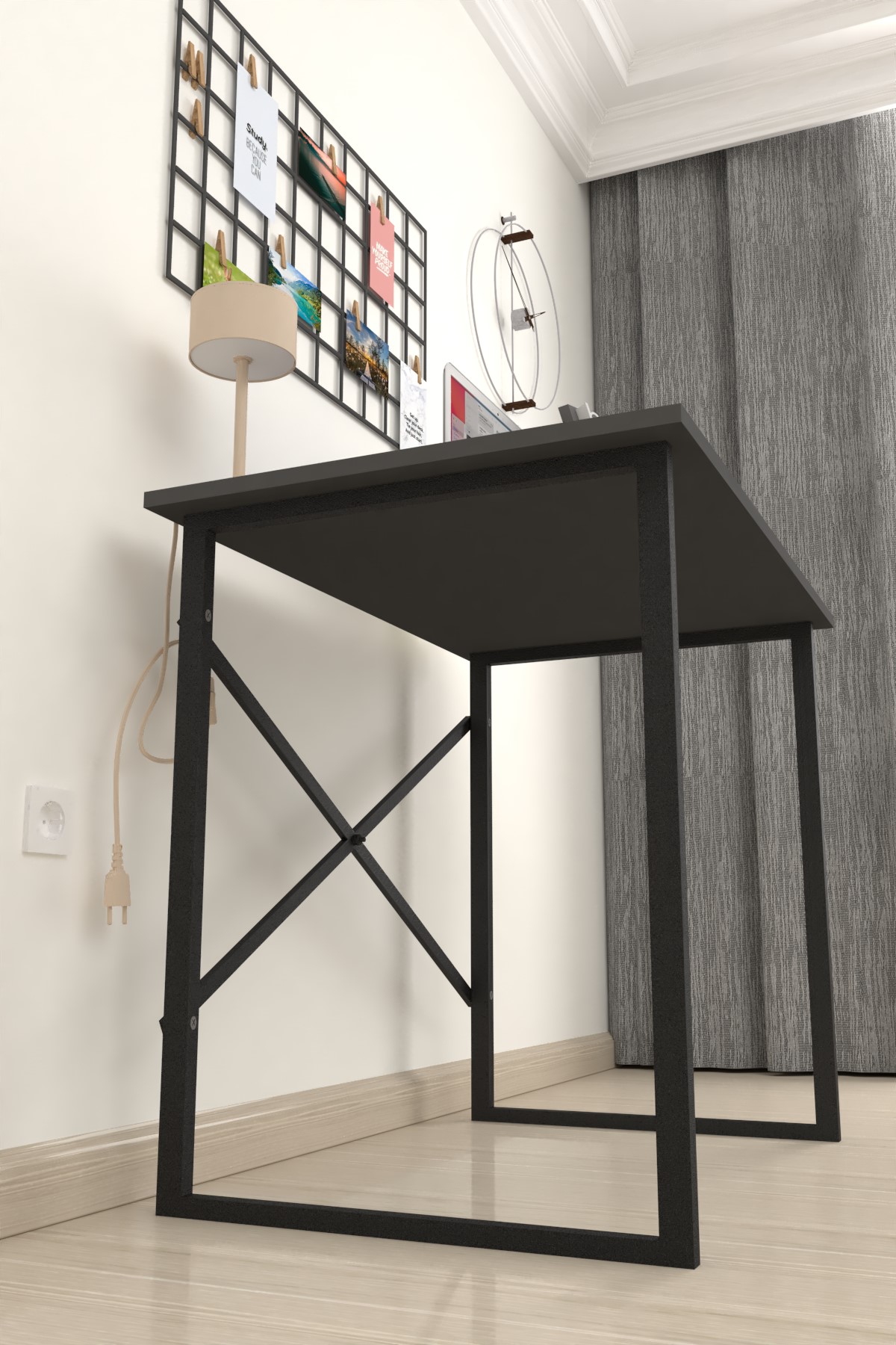 20-01-08 60x90 Cm Metal Study Desk ANTHRACITE