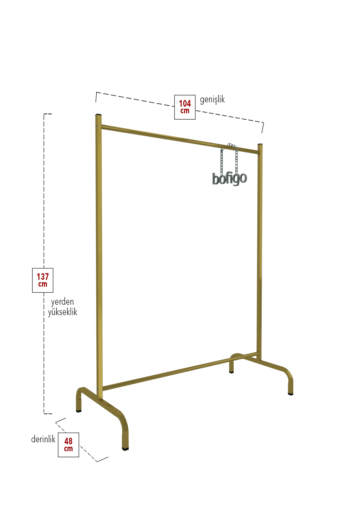Bofigo Garment Hanger Pedestal Hanger Clothes Rack Gold