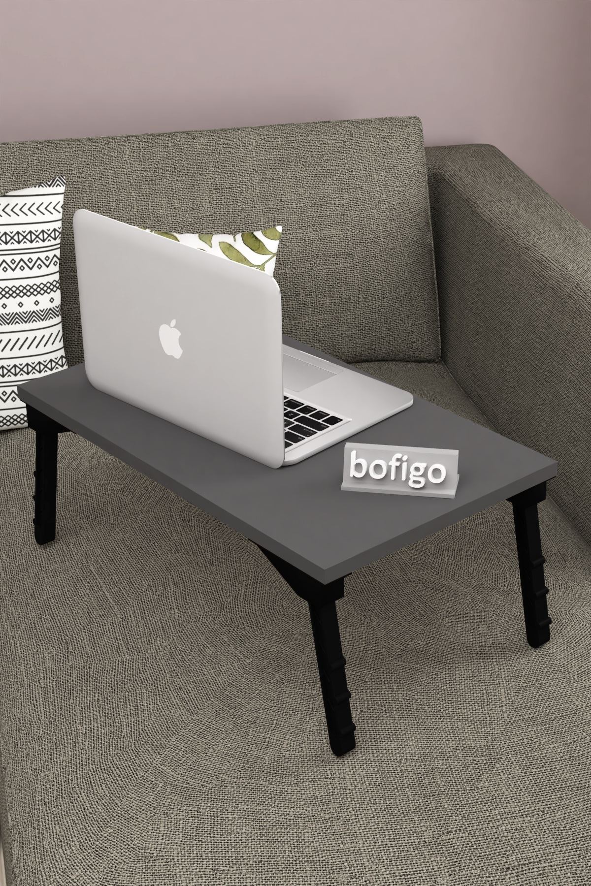 Bofigo Laptop Sehpası Kahvaltı Masası Çalışma Sehpası Antrasit