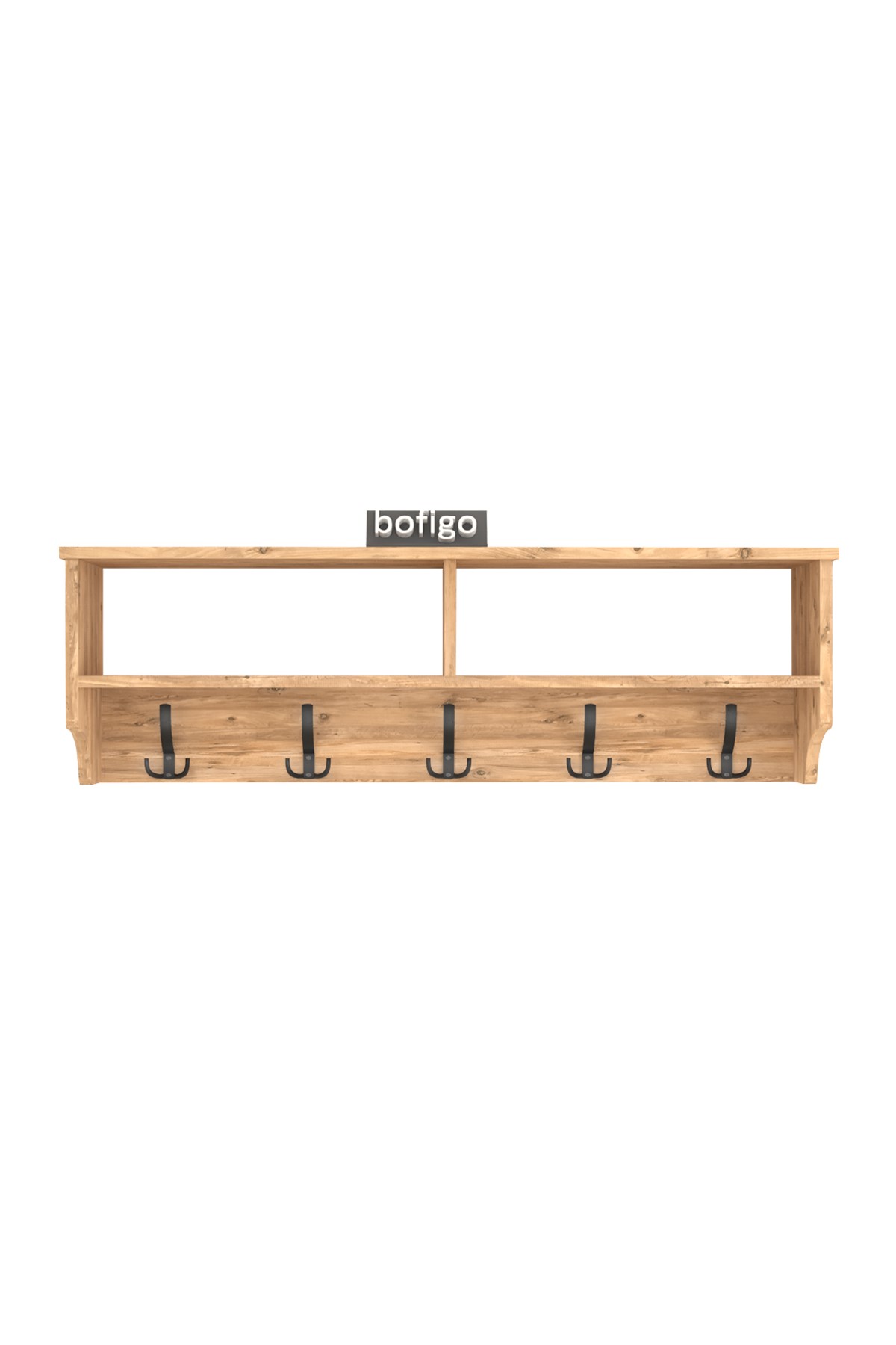 Bofigo Portmanto Duvar Askılığı Elbise Askılığı Raflı Duvar Askılığı 120 Cm Nova Çam