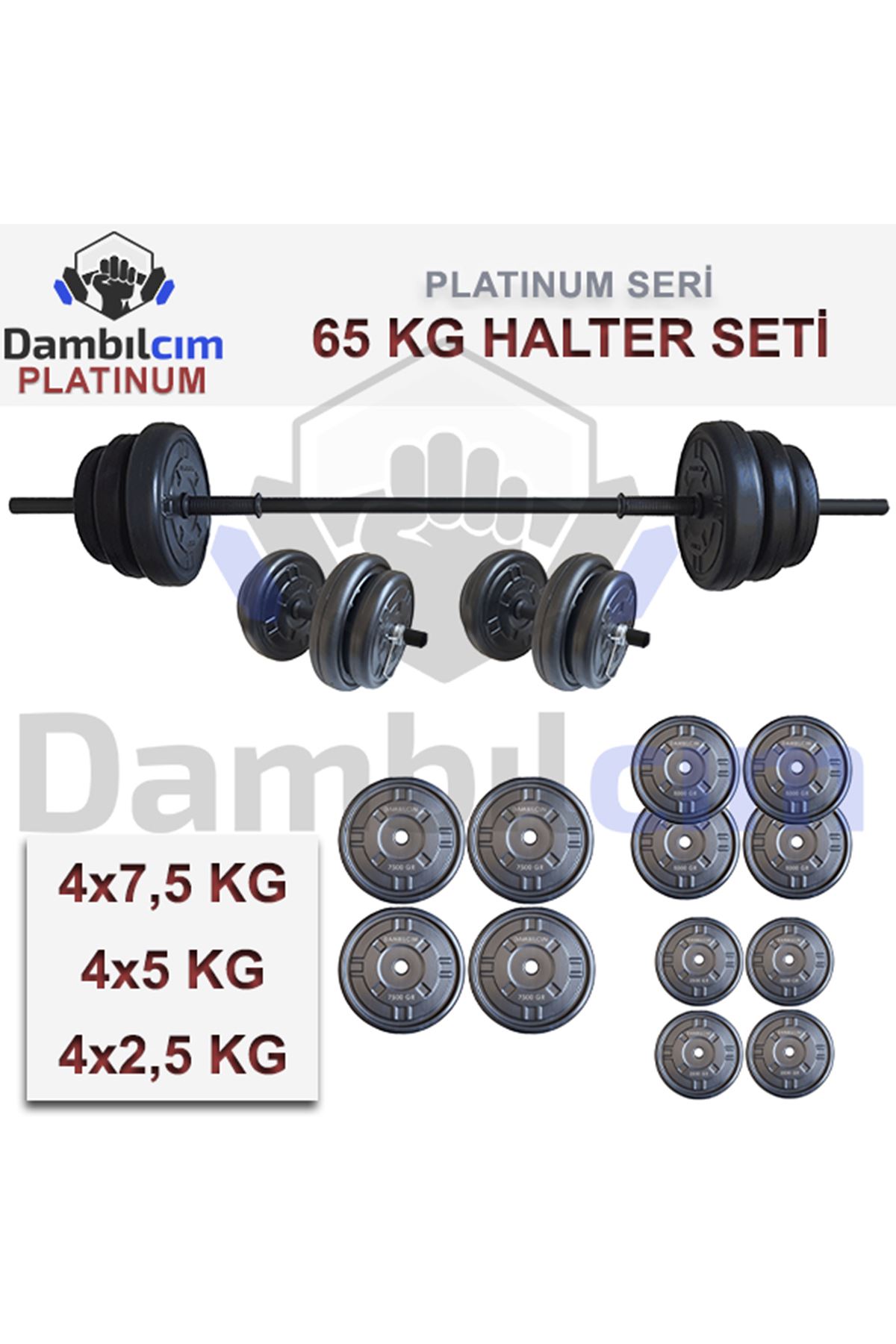 Dumbılcım Platinum 65 KG Barbell Set 65 KG Dumbbell Set Weight Set Body Building Tool