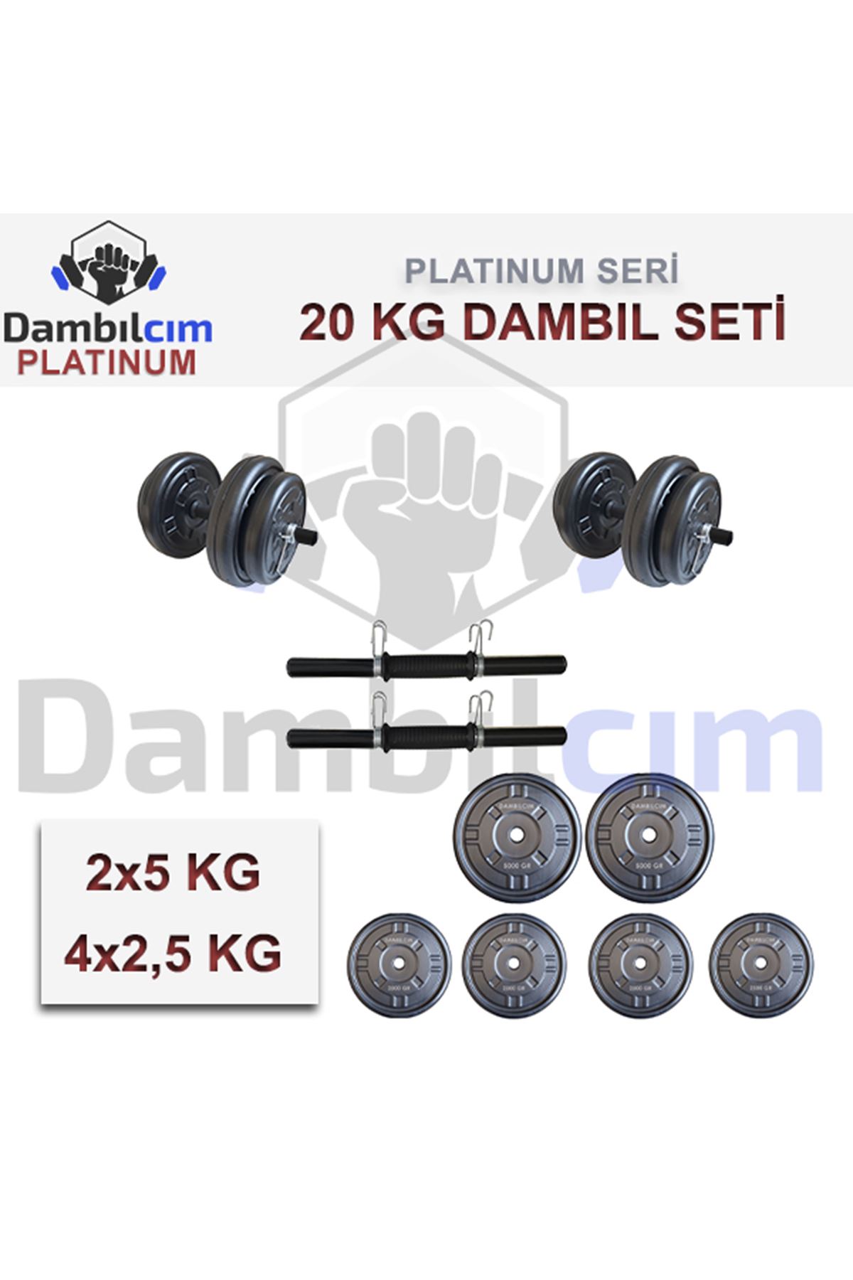 Dumbılcım Platinum 20 KG Dumbbell Set Weight Set Bodybuilding Tool
