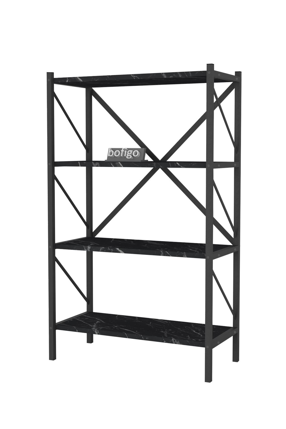 Bofigo Dekoratif 4 Raflı Kitaplık Metal Kitaplık Side Bendir