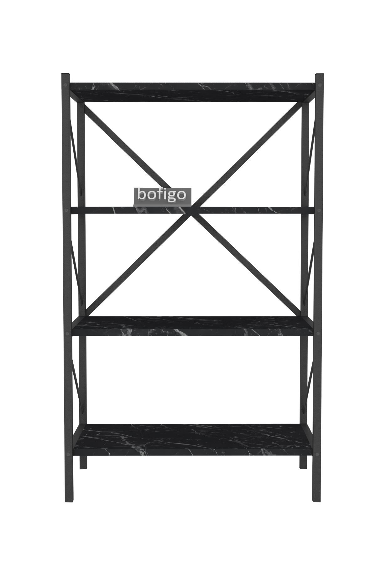 Bofigo Dekoratif 4 Raflı Kitaplık Metal Kitaplık Side Bendir