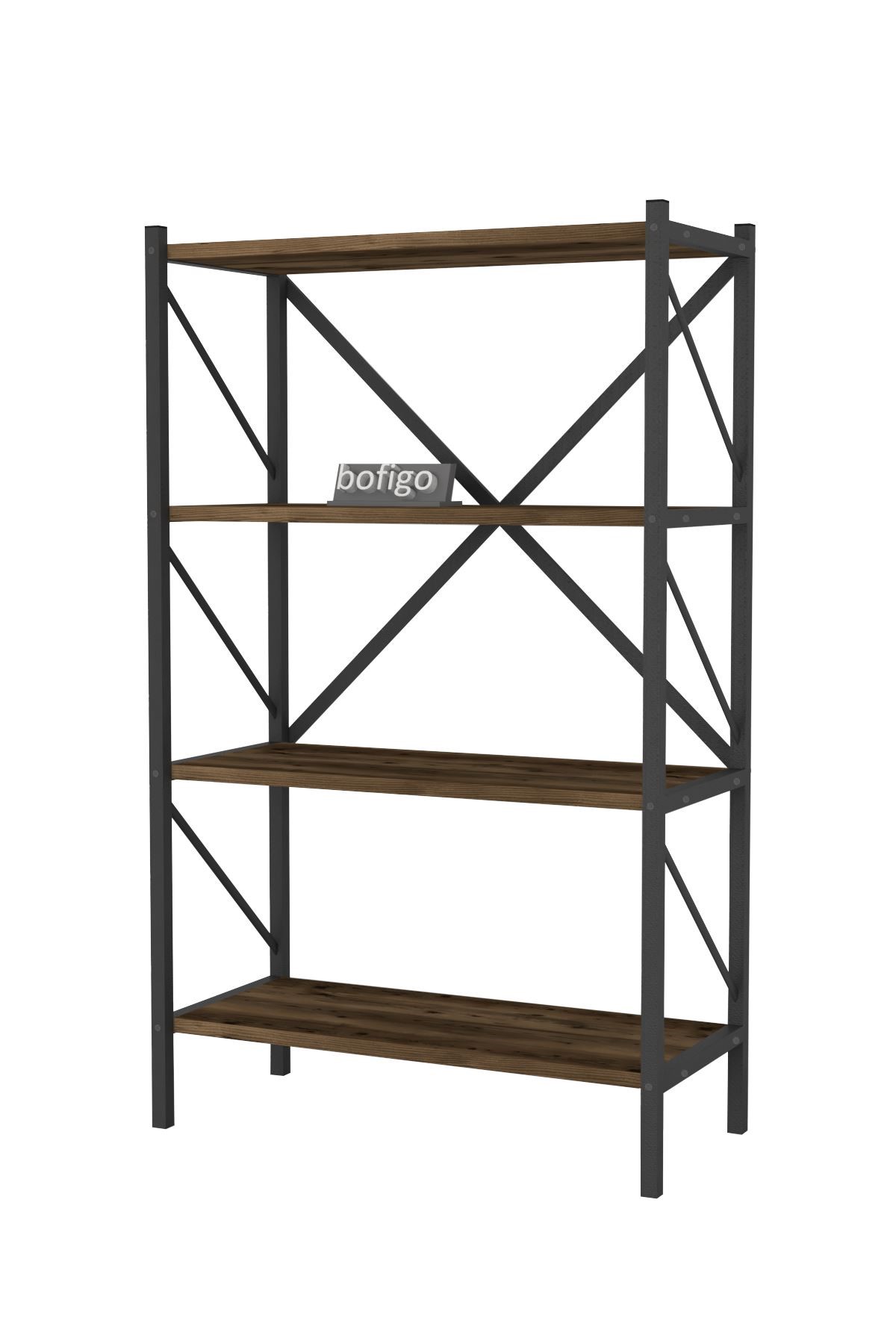 Bofigo Dekoratif 4 Raflı Kitaplık Metal Kitaplık Side Lidya