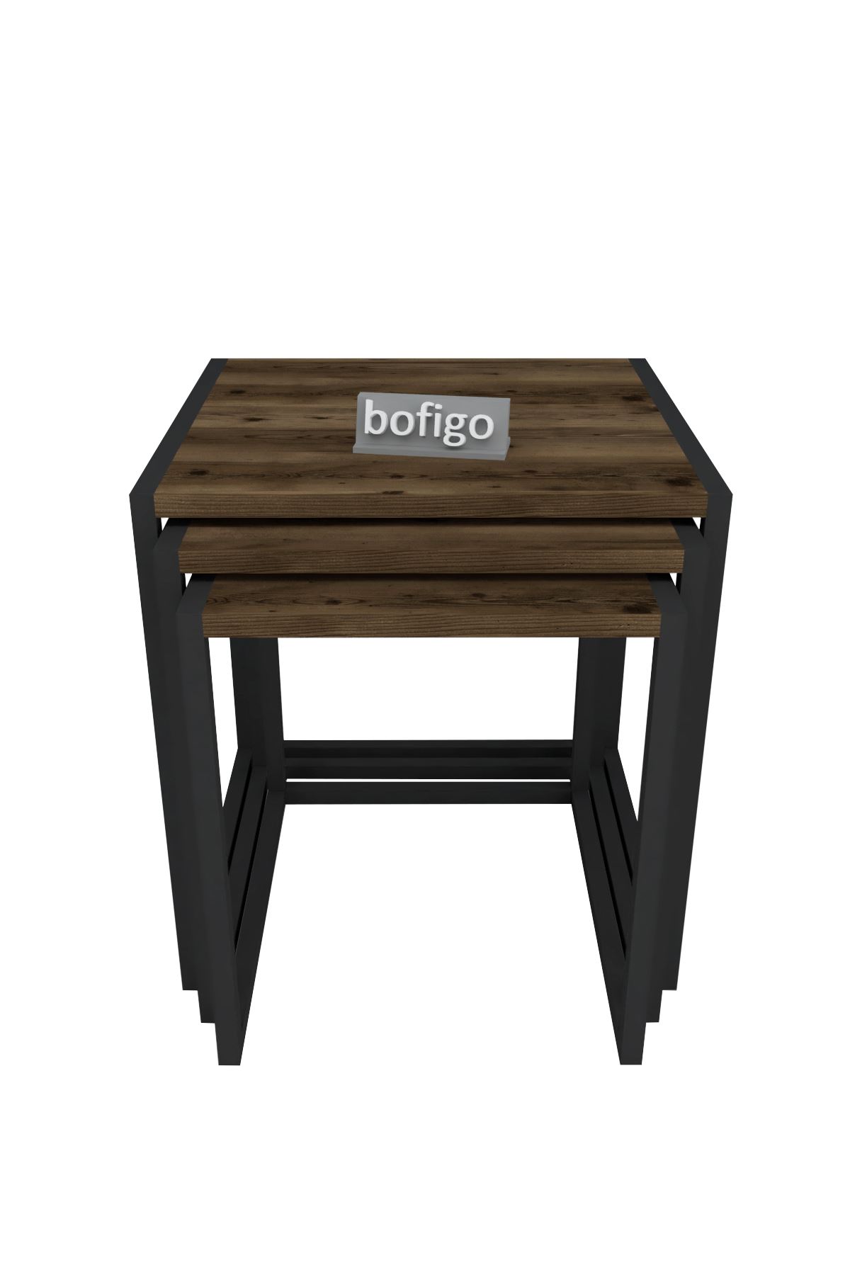 Bofigo 3-Set Metal Nesting Table Nesting Table Nesting Table Center Table Side Table Anthracite