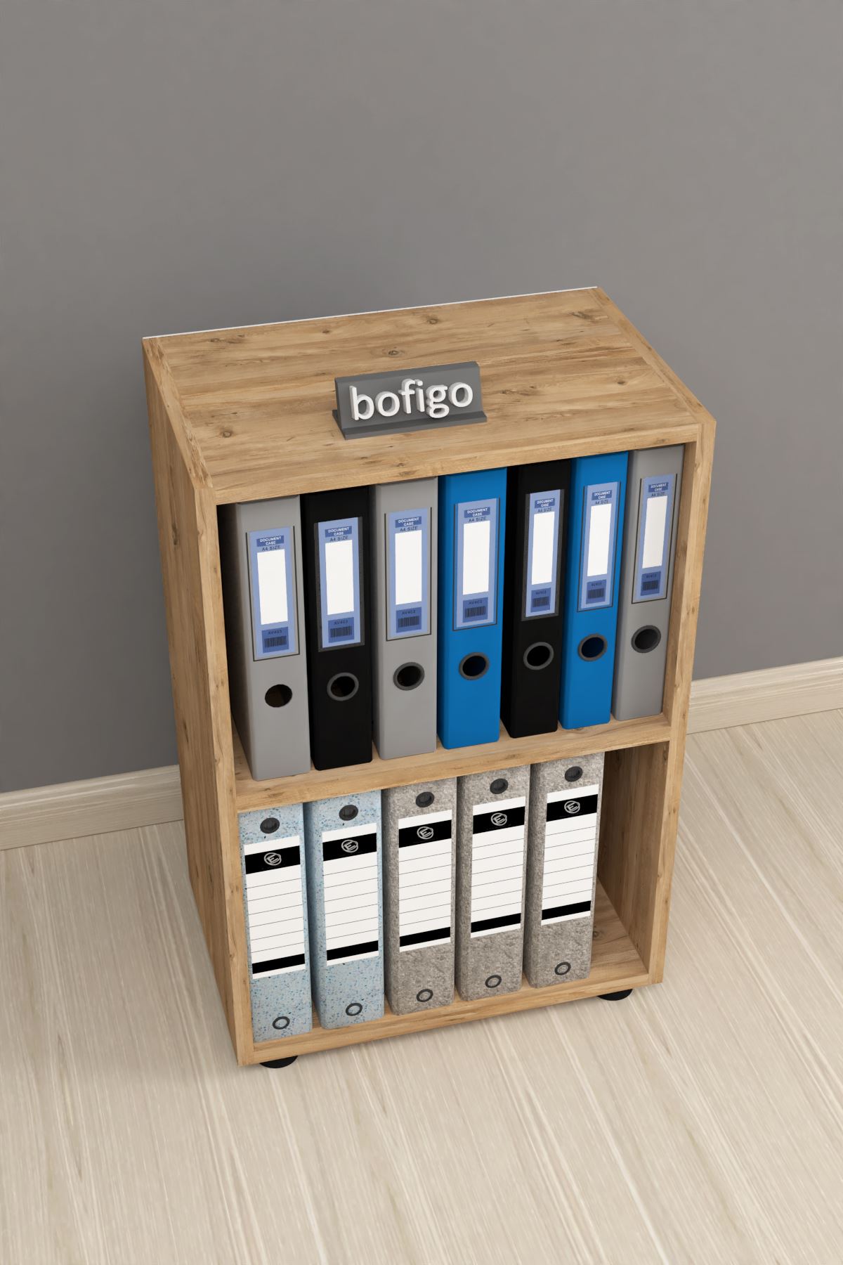 Bofigo 2 Raflı Kitaplık Ofis Dolabı Klasörlük Çok Amaçlı Dolap Mutfak Dolabı Çam