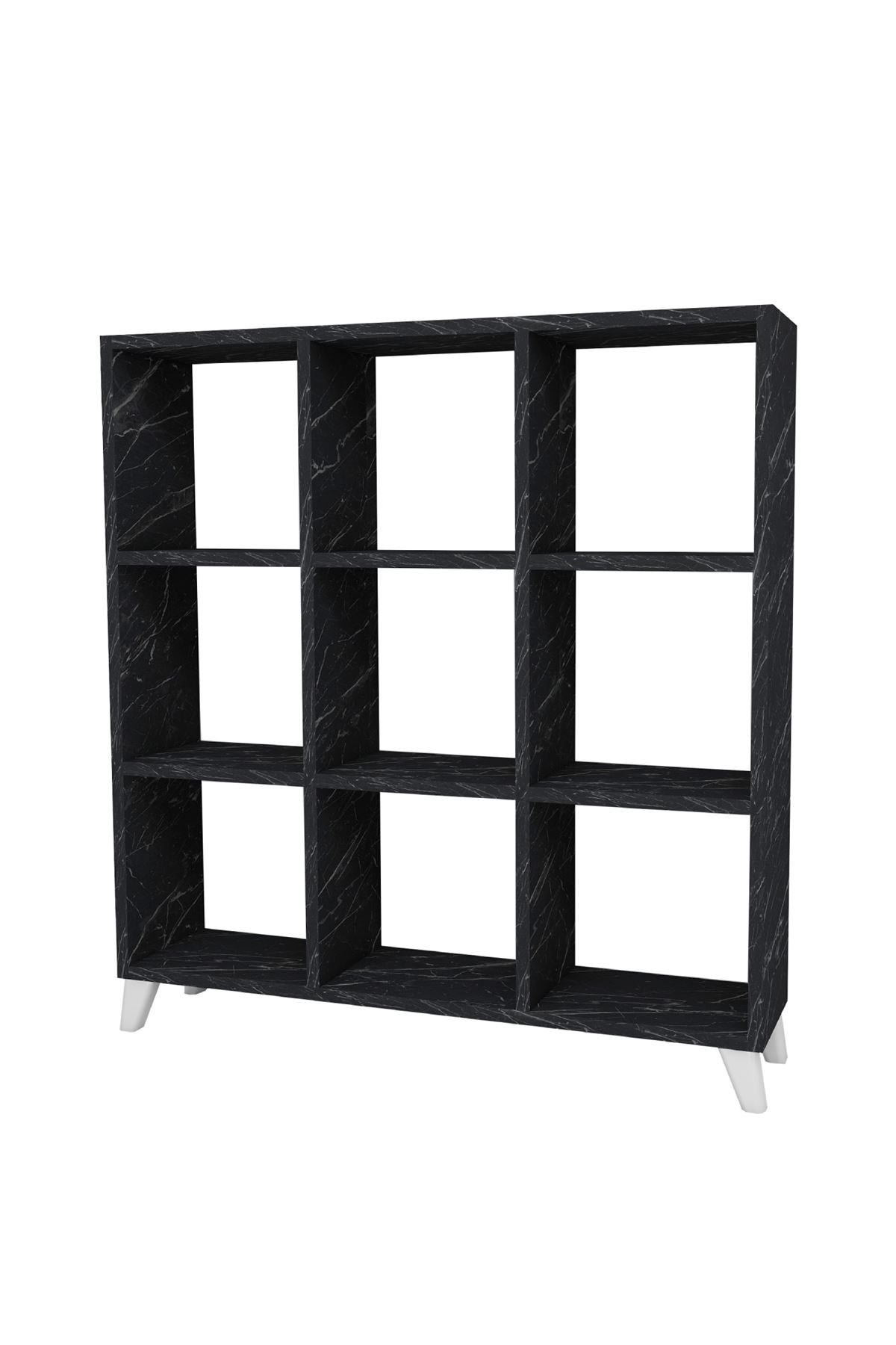 Bofigo Cube Bookshelf with 9 Sections and Shelves Square Bookcase Library Bendir