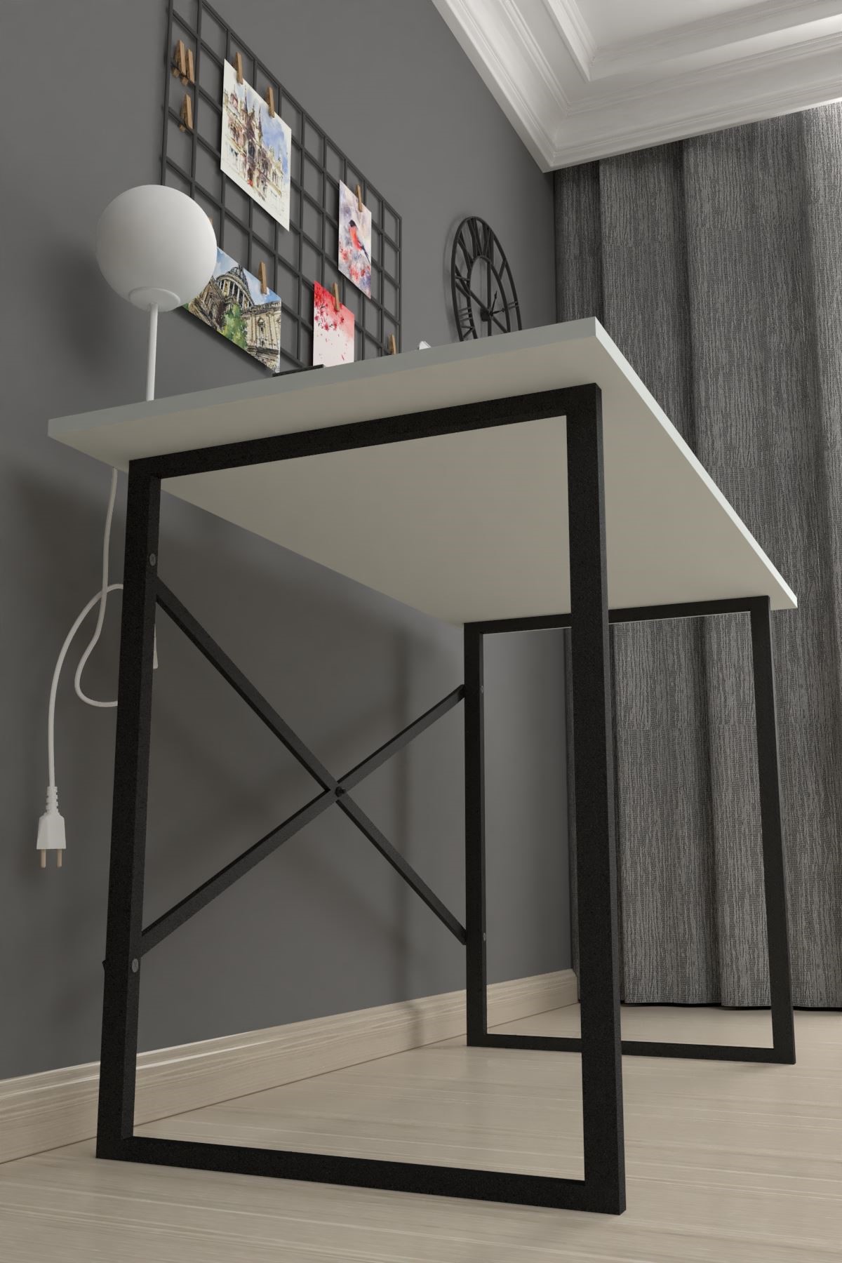 20-05-01 60x120 Cm Metal Study Desk WHITE