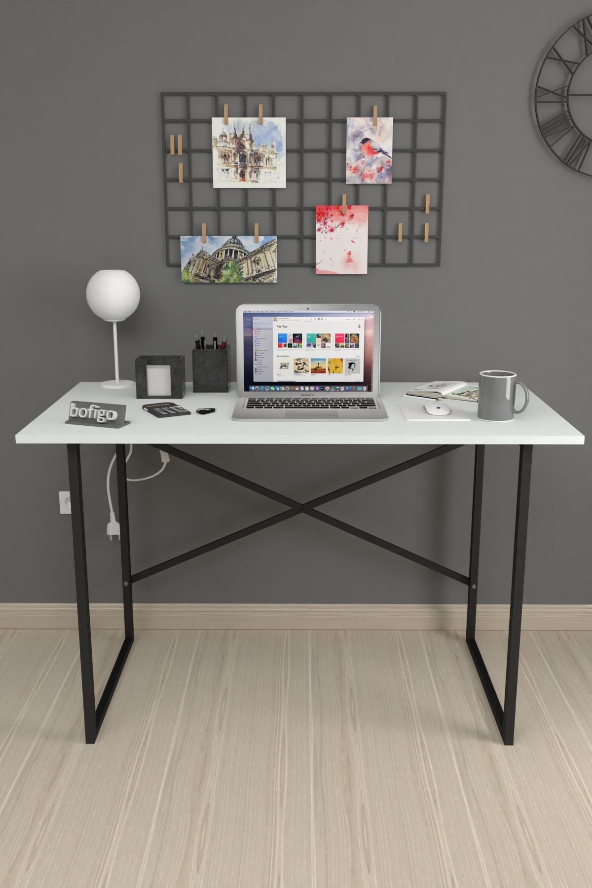 20-05-01 60x120 Cm Metal Study Desk WHITE